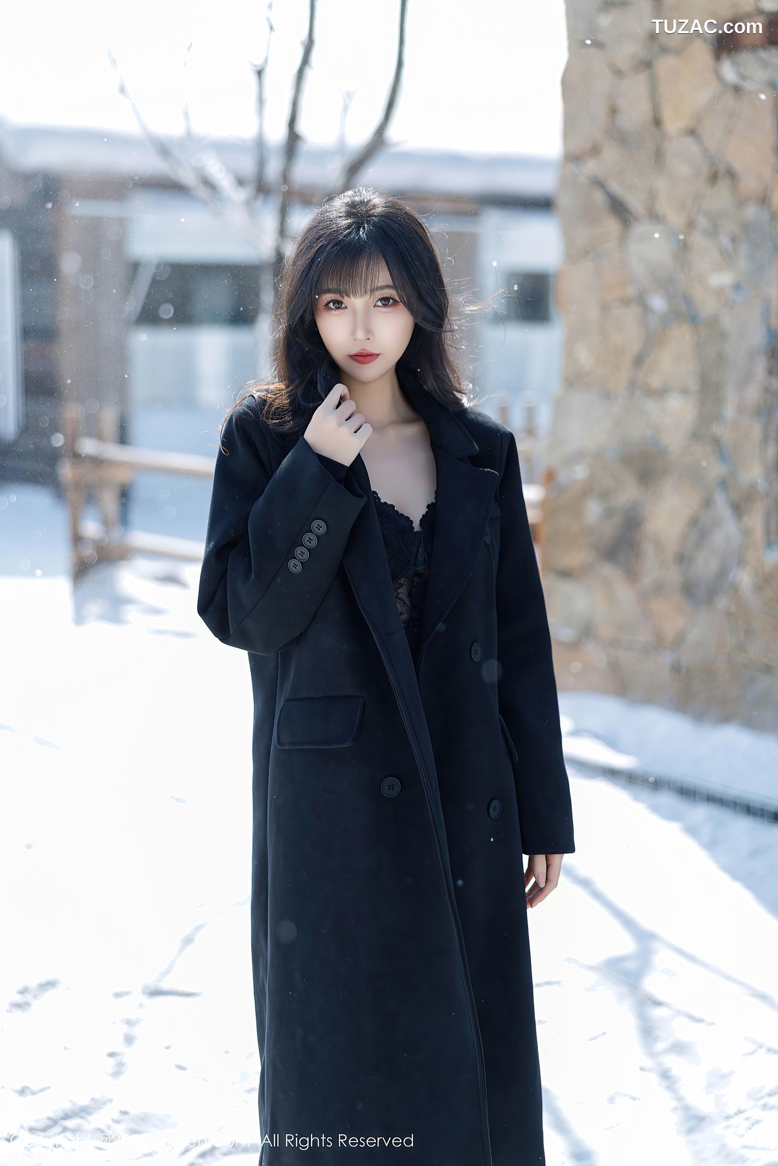 XiuRen秀人网-9749-林星阑-雪地黑大衣-情趣内衣黑丝-2025.01.13