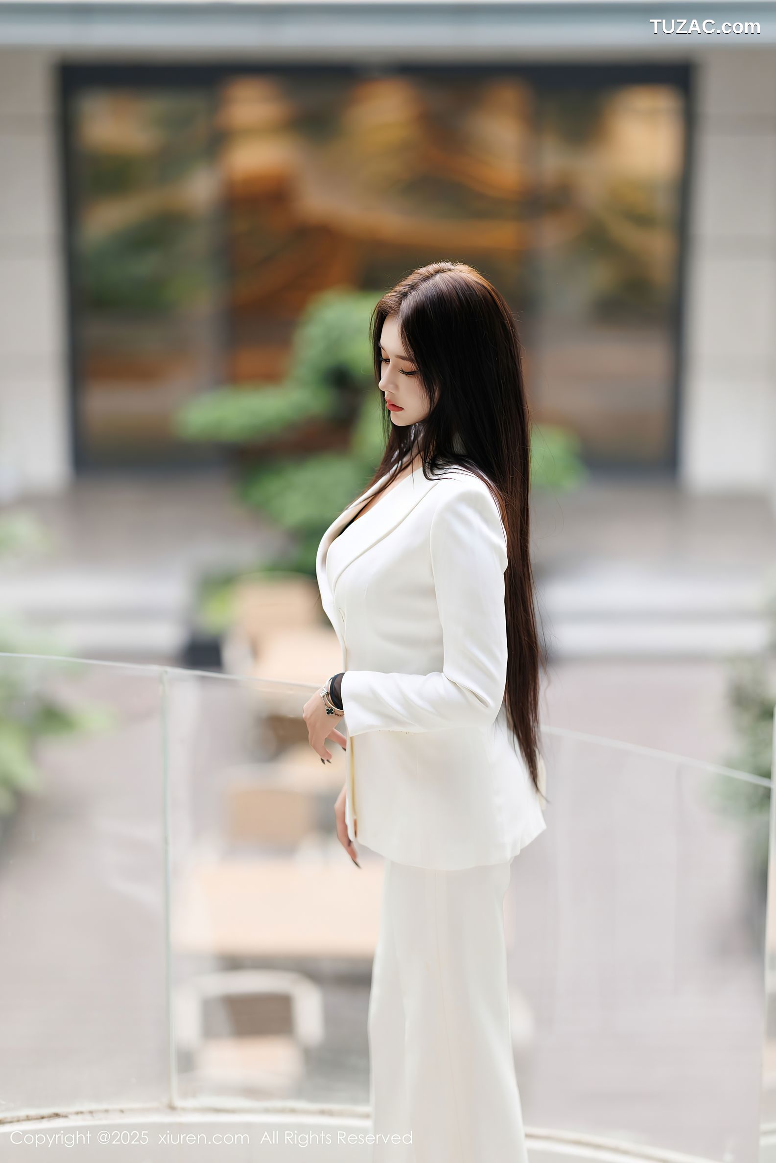 XiuRen秀人网-9755-娜比-OL白色西服套装黑丝连体内衣-2025.01.14