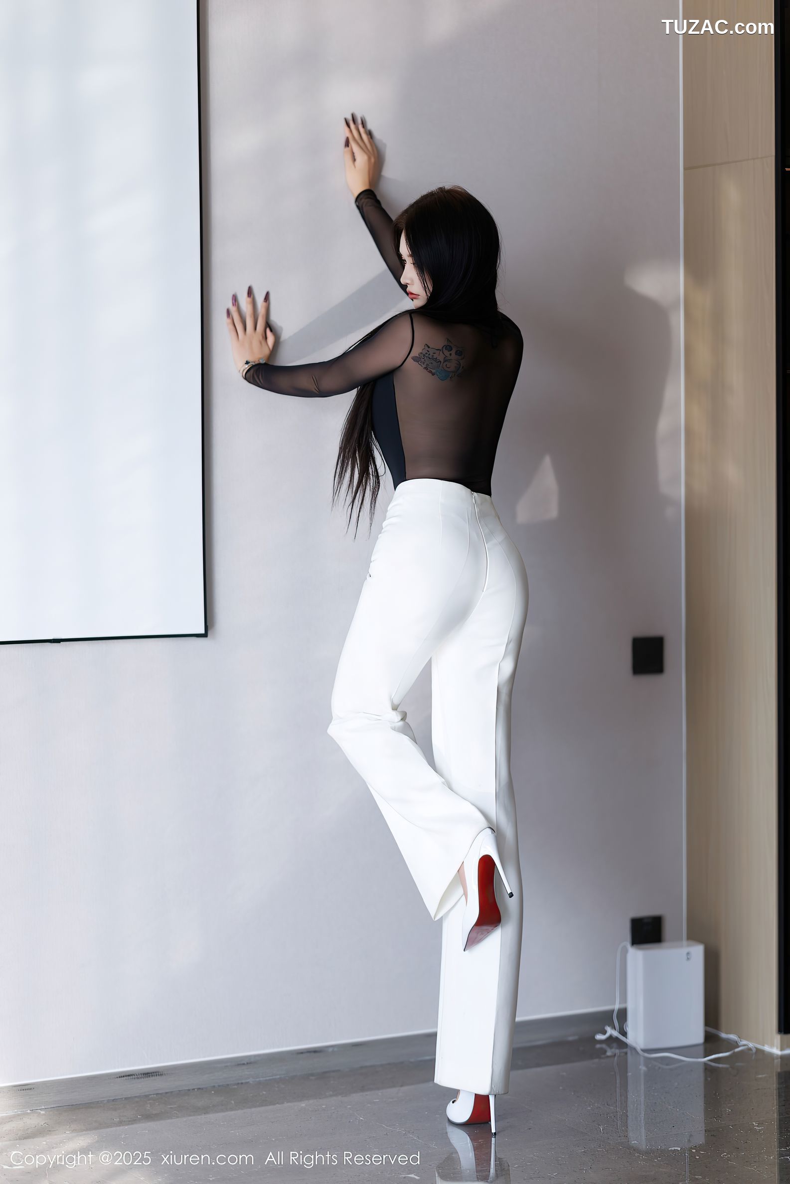 XiuRen秀人网-9755-娜比-OL白色西服套装黑丝连体内衣-2025.01.14
