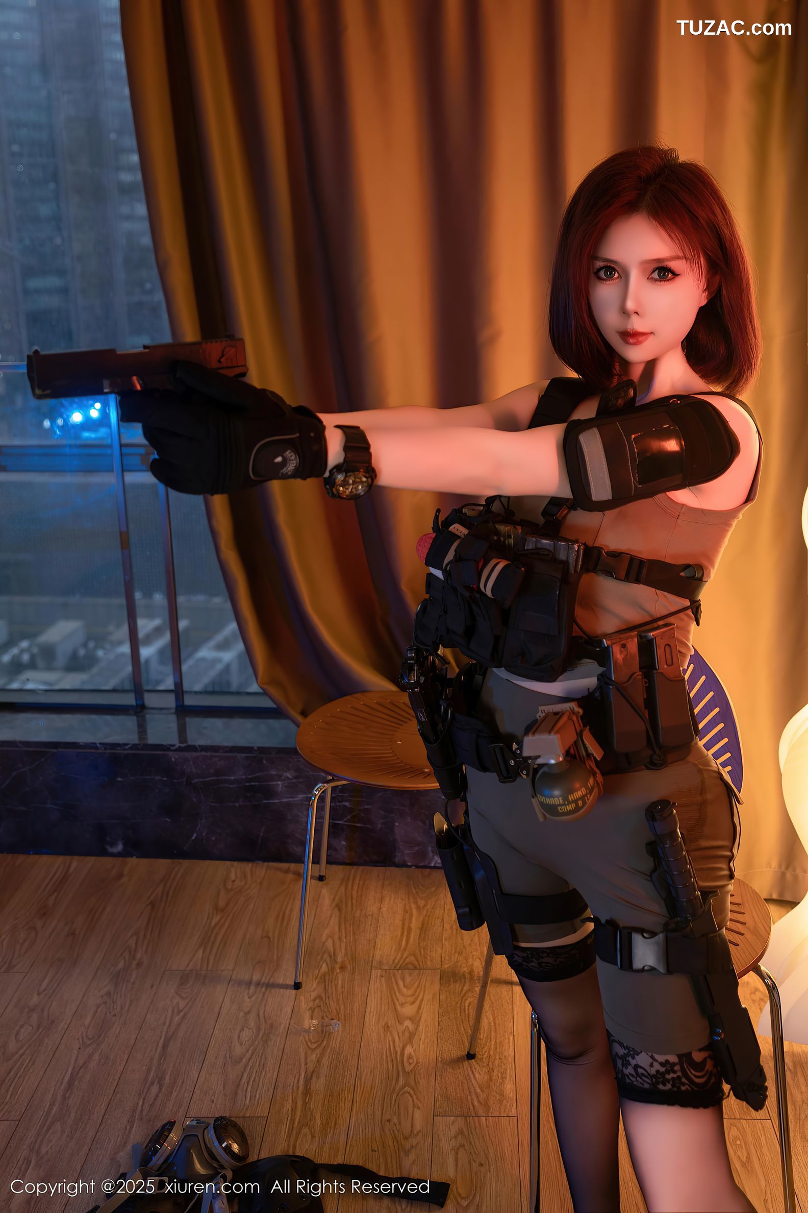 XiuRen秀人网-9759-白芷yy-帅气短发美女制服特种兵黑丝-2025.01.15