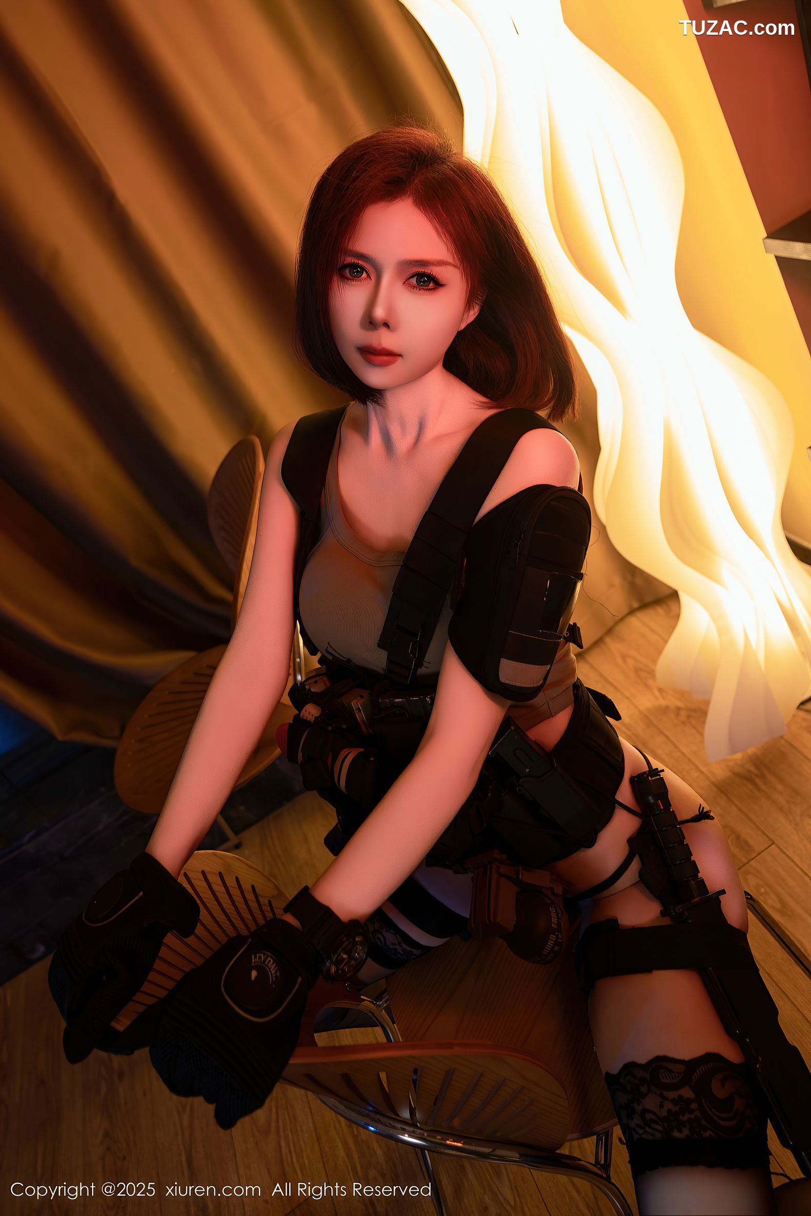 XiuRen秀人网-9759-白芷yy-帅气短发美女制服特种兵黑丝-2025.01.15