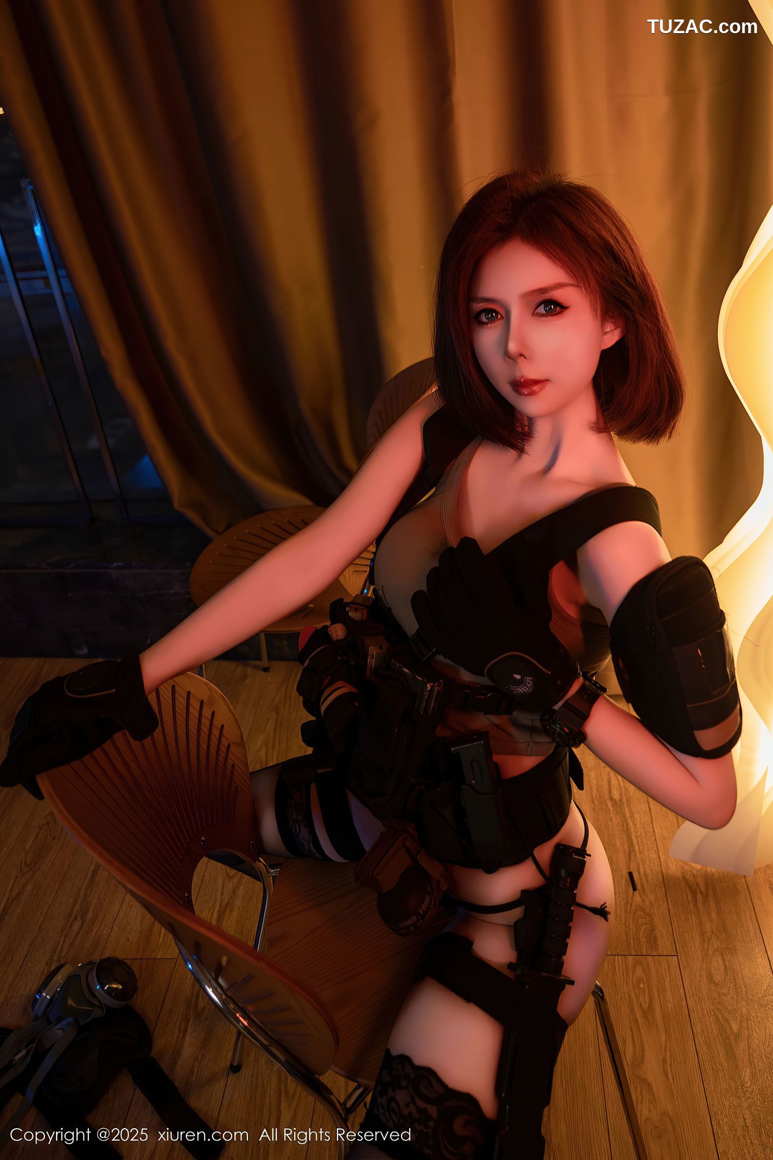 XiuRen秀人网-9759-白芷yy-帅气短发美女制服特种兵黑丝-2025.01.15