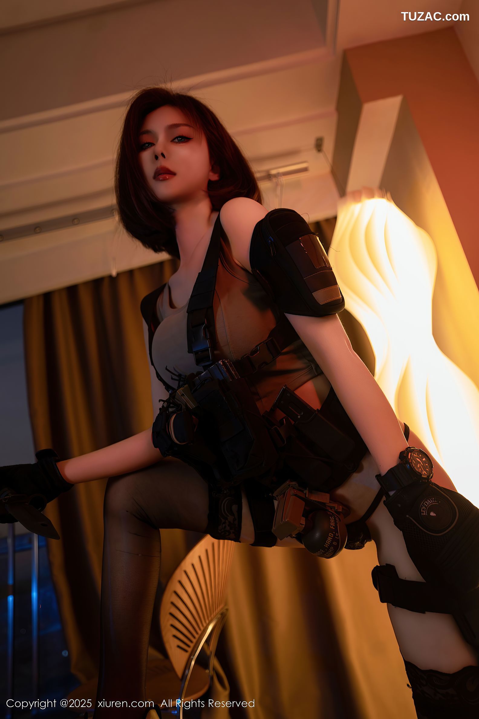 XiuRen秀人网-9759-白芷yy-帅气短发美女制服特种兵黑丝-2025.01.15