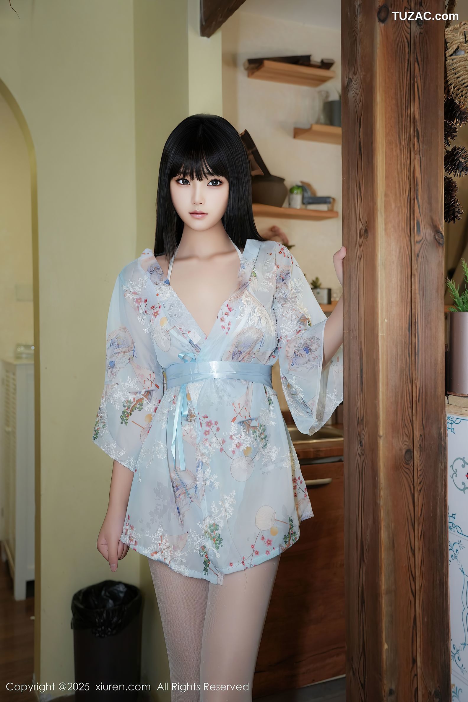 XiuRen秀人网-9760-姚若兮vay-轻透浅蓝碎花纱裙爆乳-2025.01.15