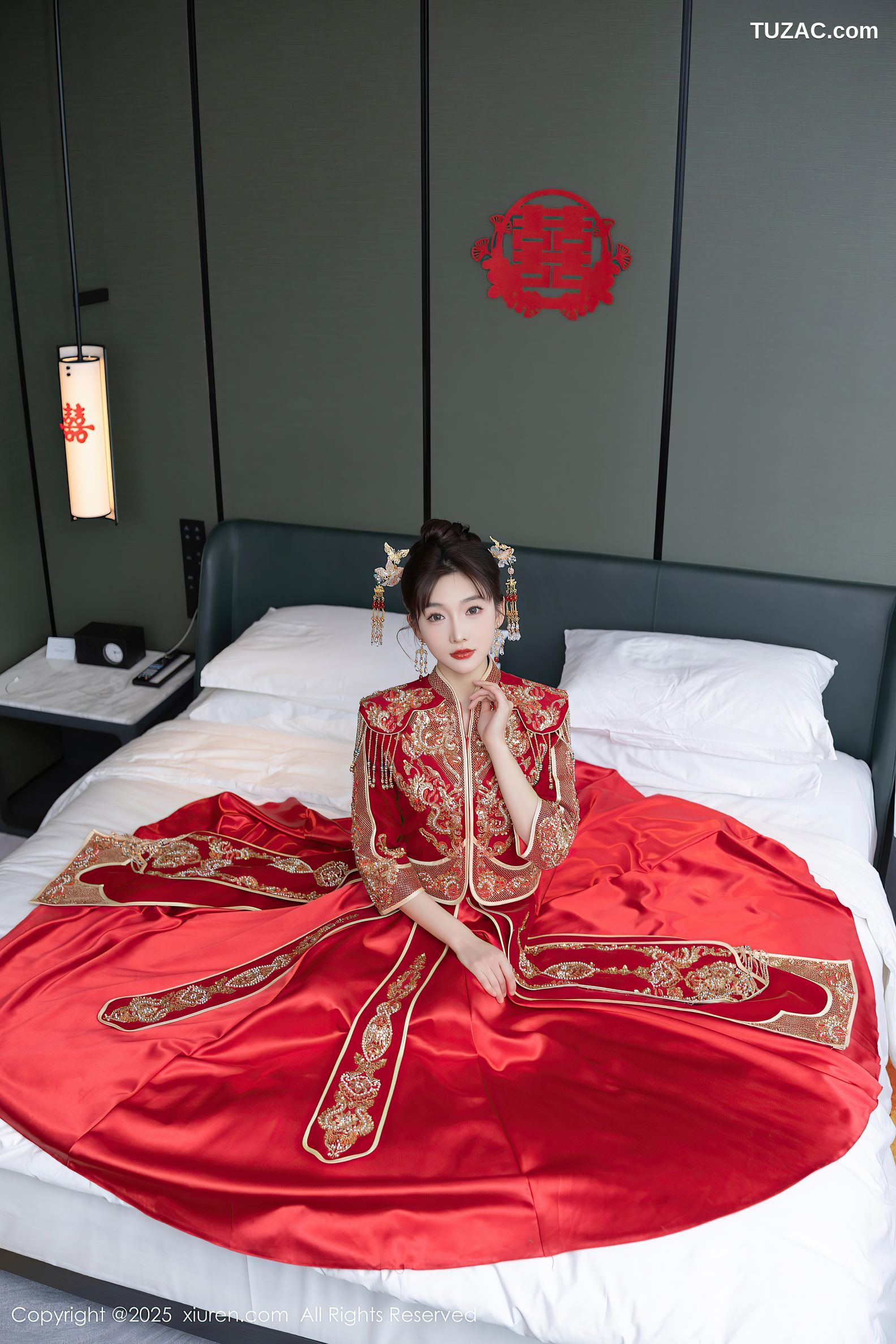 XiuRen秀人网-9770-陆萱萱-中式大红新娘装红色内衣-2025.01.16