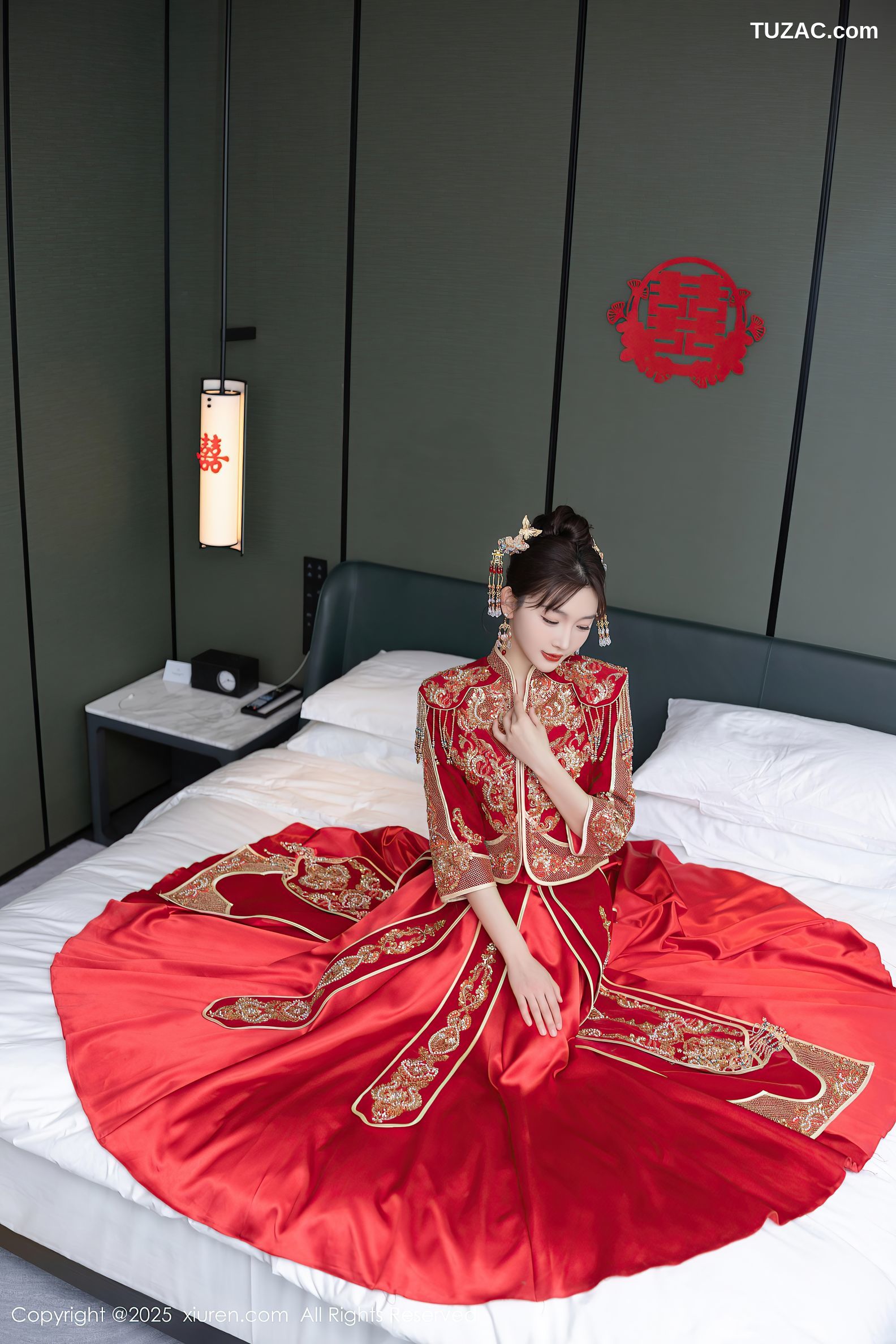 XiuRen秀人网-9770-陆萱萱-中式大红新娘装红色内衣-2025.01.16