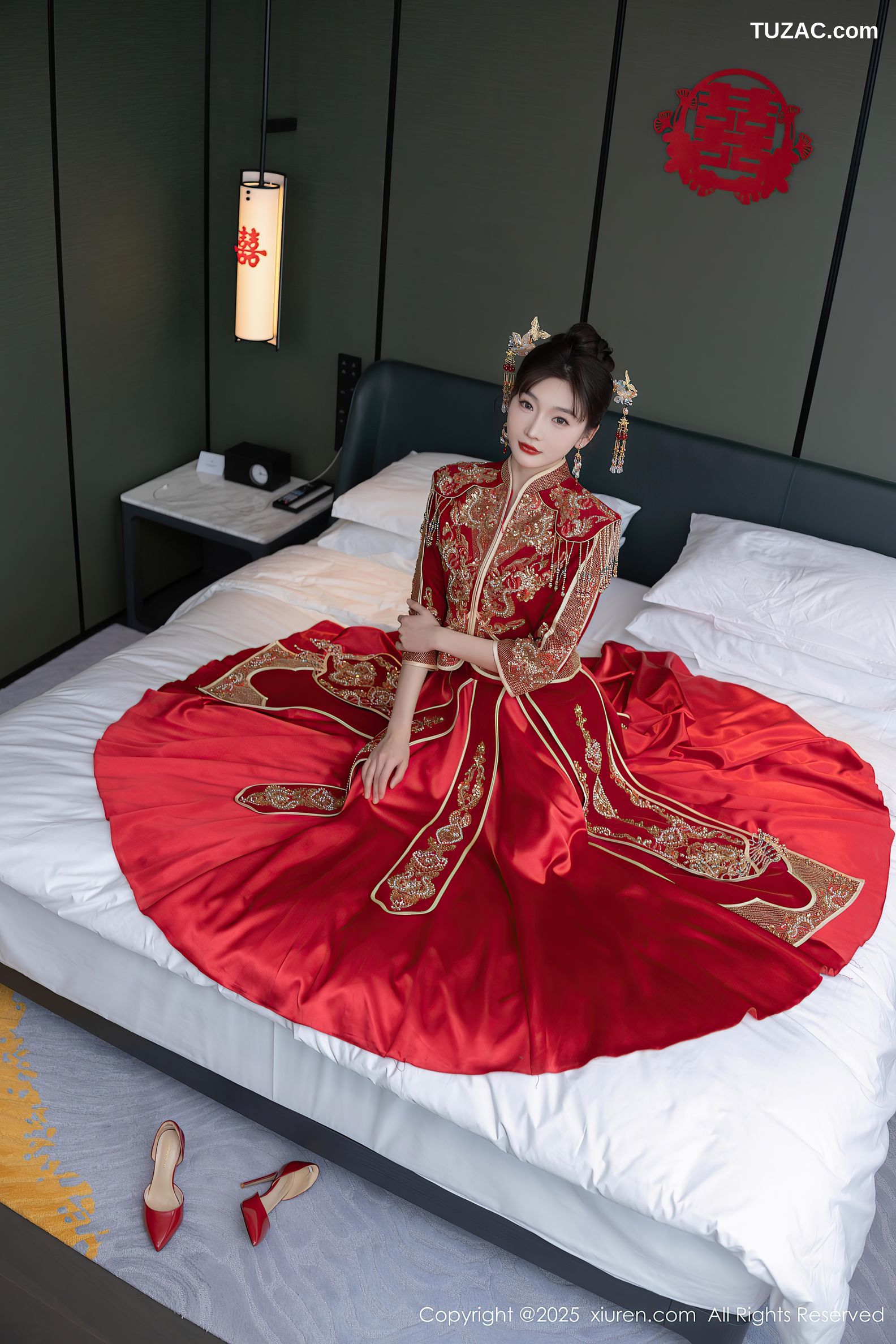 XiuRen秀人网-9770-陆萱萱-中式大红新娘装红色内衣-2025.01.16