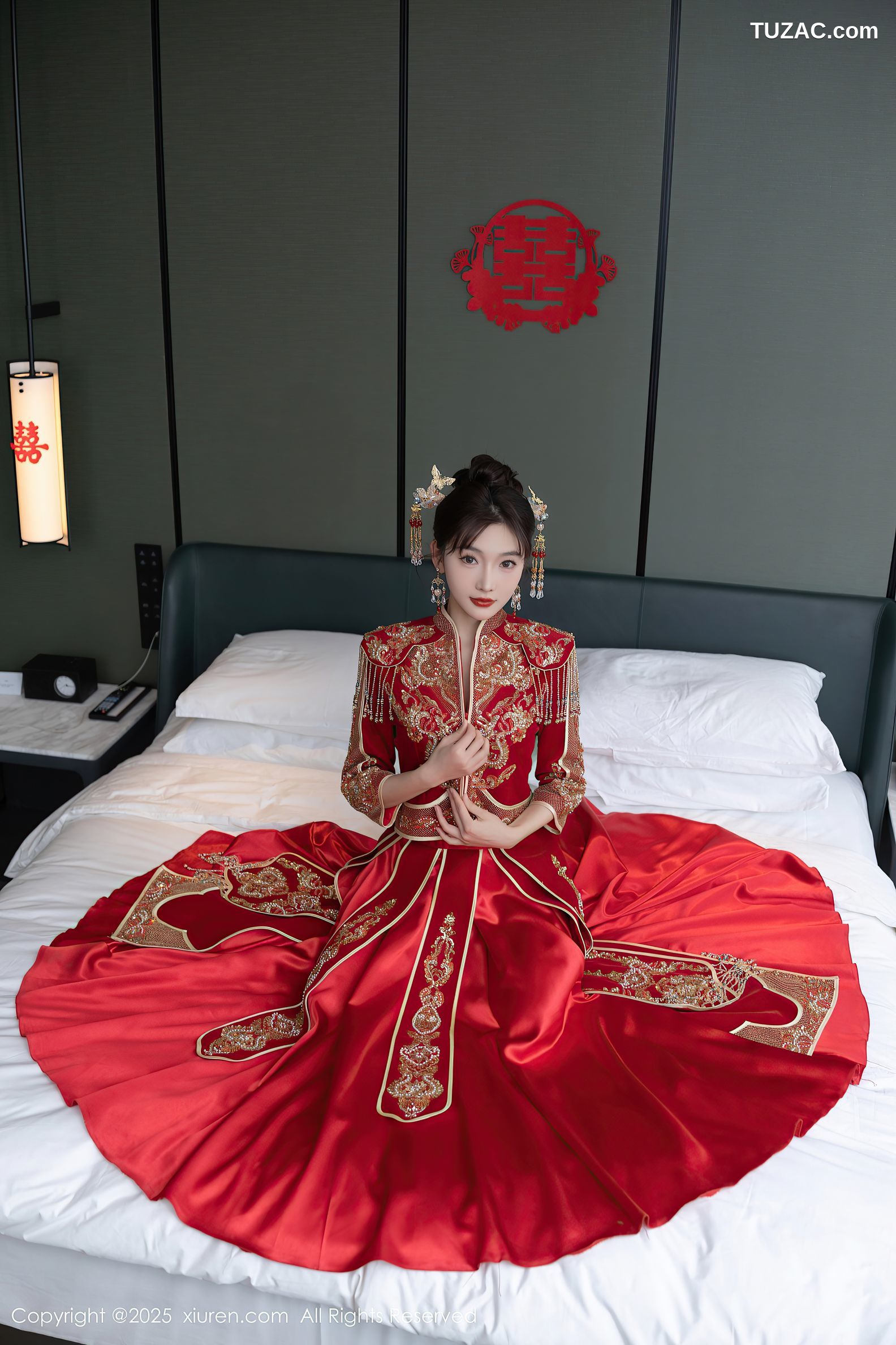 XiuRen秀人网-9770-陆萱萱-中式大红新娘装红色内衣-2025.01.16