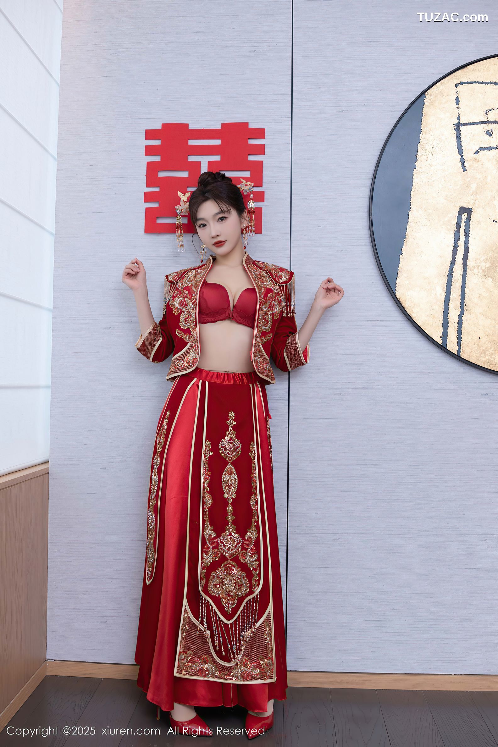 XiuRen秀人网-9770-陆萱萱-中式大红新娘装红色内衣-2025.01.16