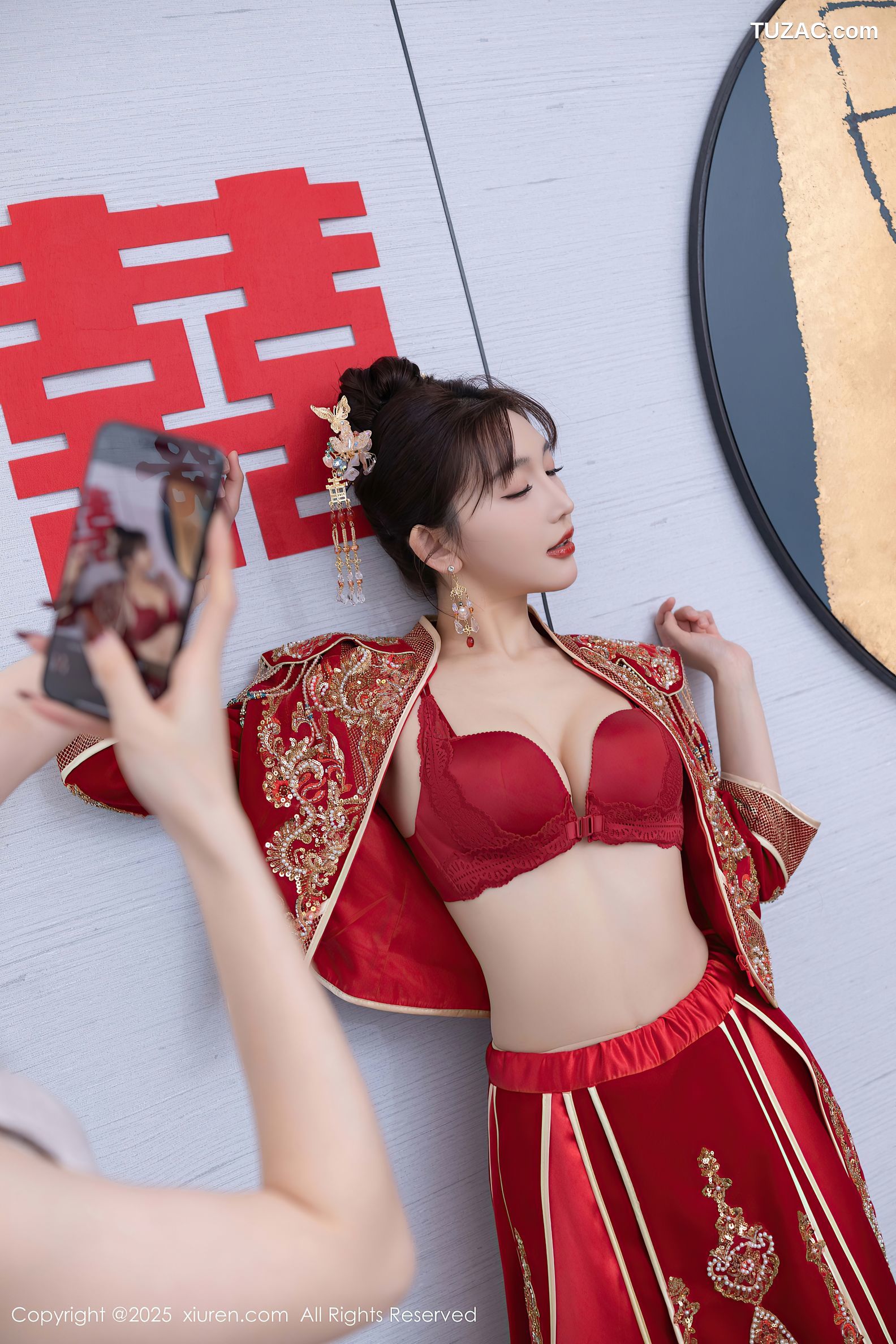 XiuRen秀人网-9770-陆萱萱-中式大红新娘装红色内衣-2025.01.16