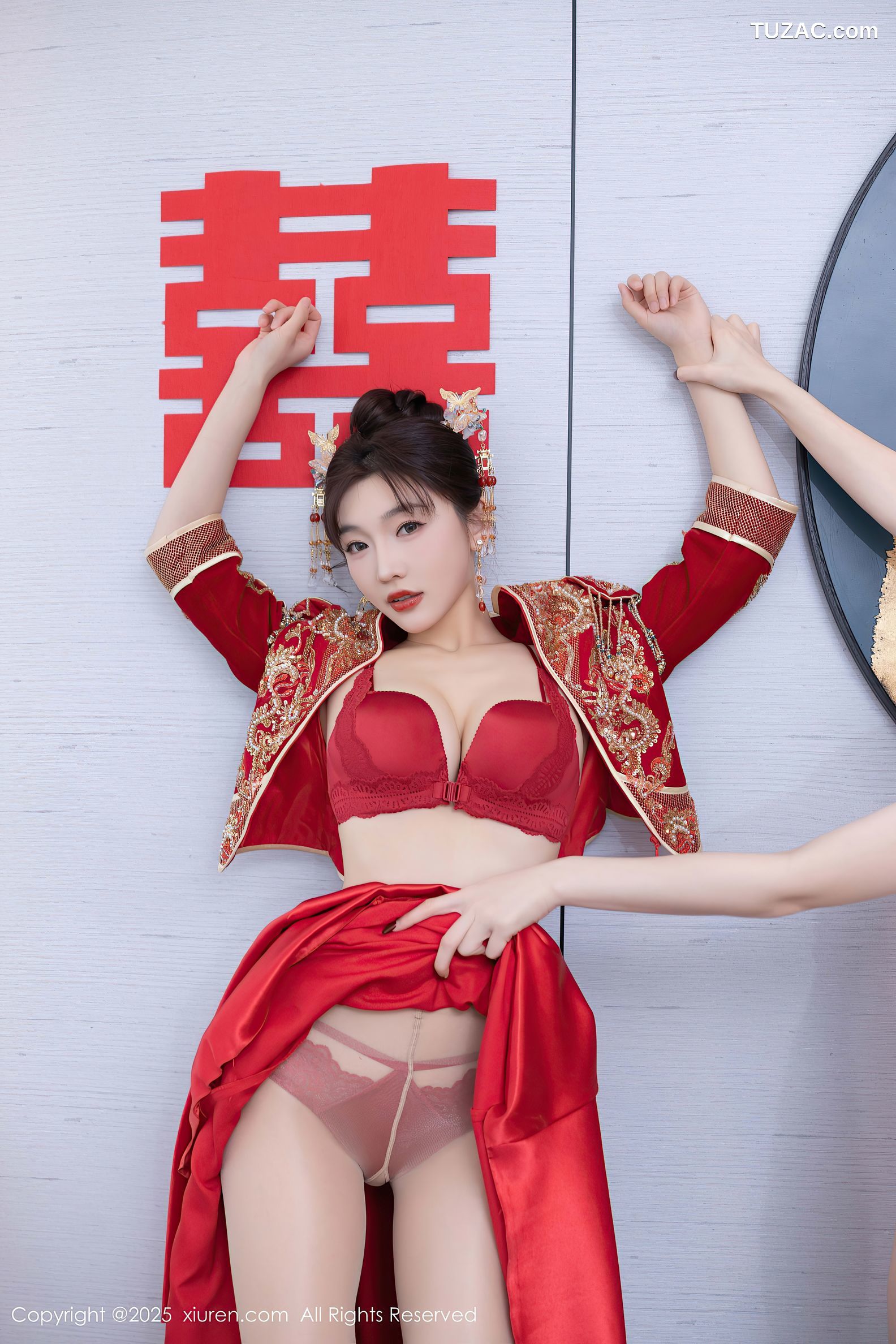 XiuRen秀人网-9770-陆萱萱-中式大红新娘装红色内衣-2025.01.16