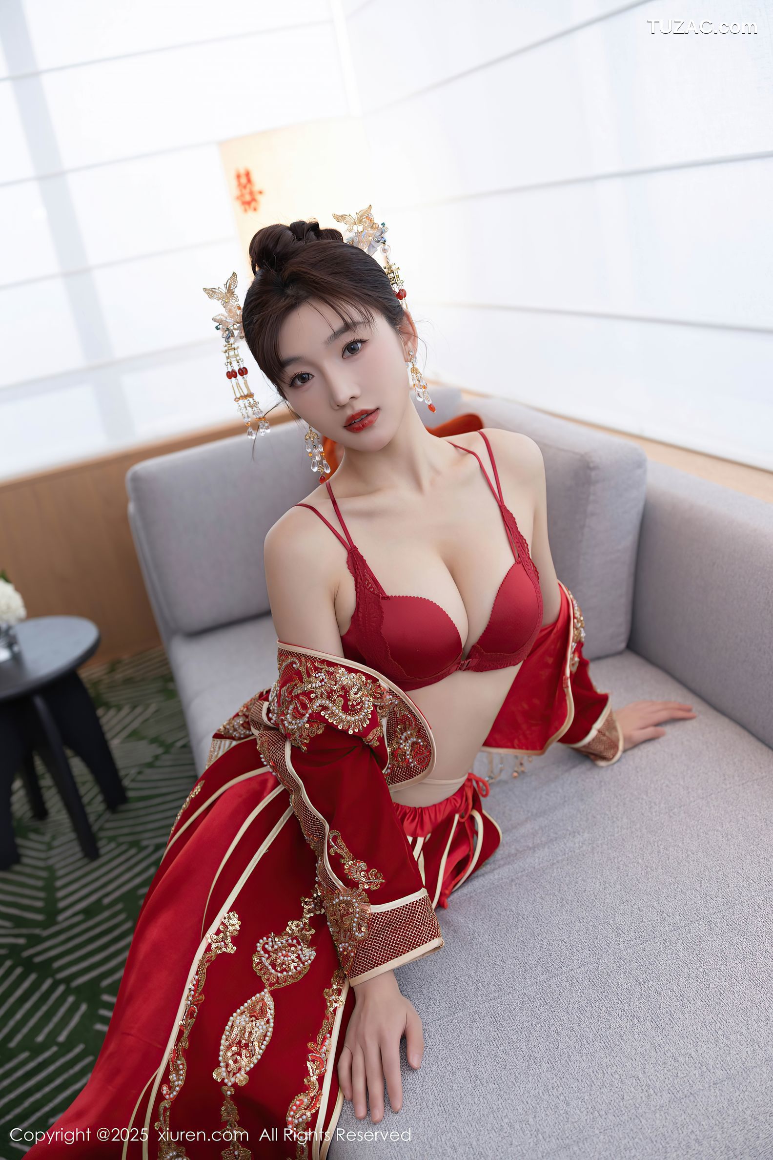 XiuRen秀人网-9770-陆萱萱-中式大红新娘装红色内衣-2025.01.16