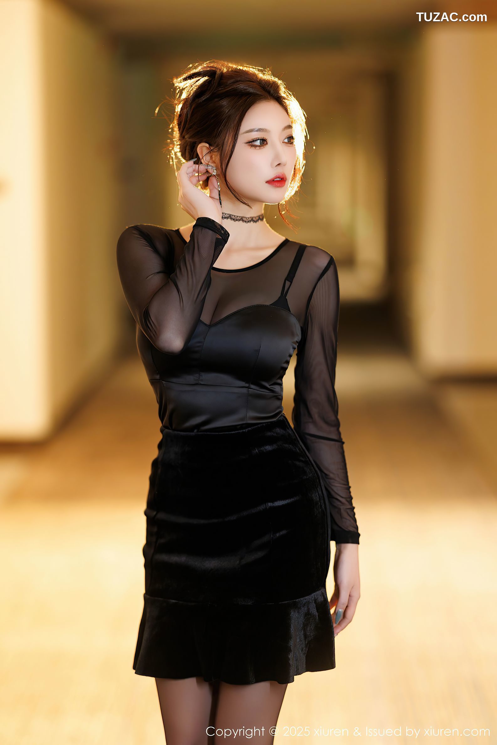 XiuRen秀人网-9776-杨晨晨Yome-黑纱连衣裙黑色内衣-2025.01.17