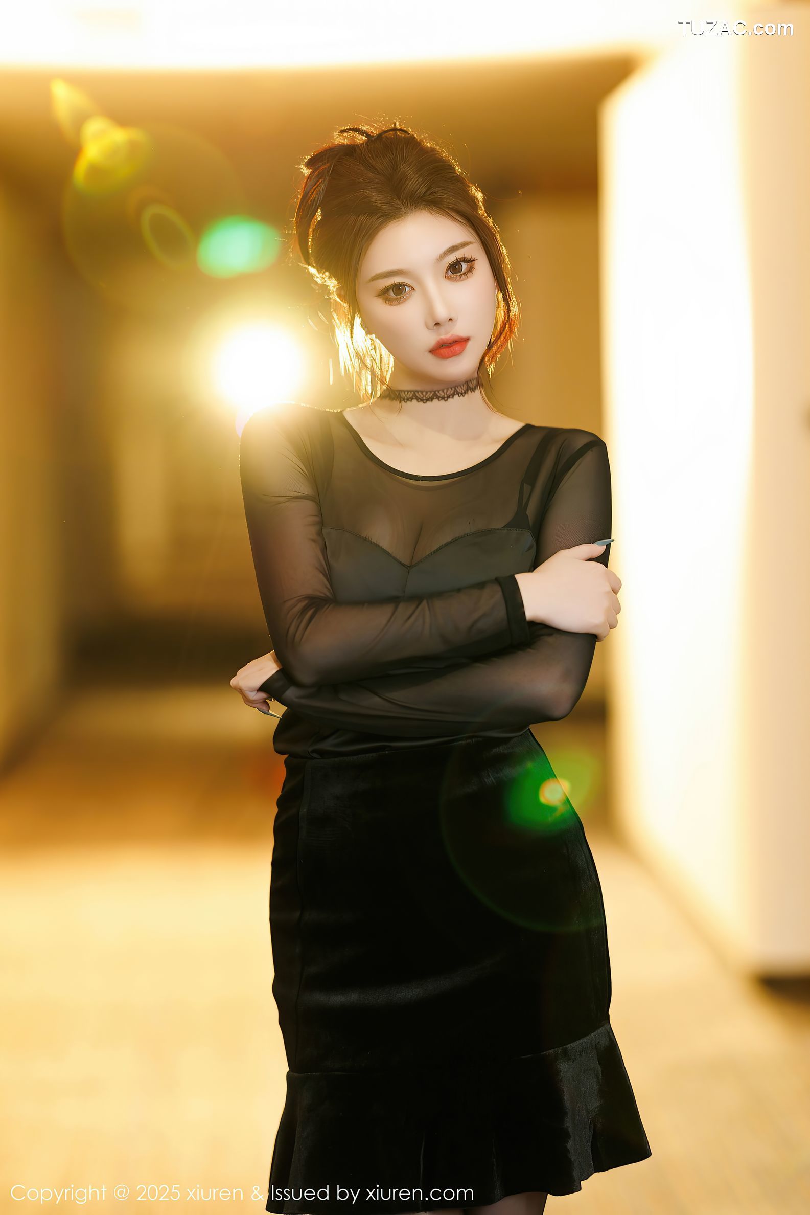 XiuRen秀人网-9776-杨晨晨Yome-黑纱连衣裙黑色内衣-2025.01.17