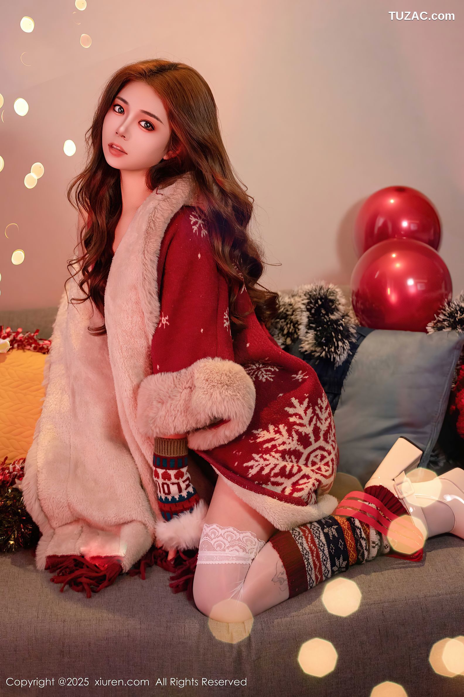 XiuRen秀人网-9789-沐娜娜-新年红色装扮爆乳-2025.01.21