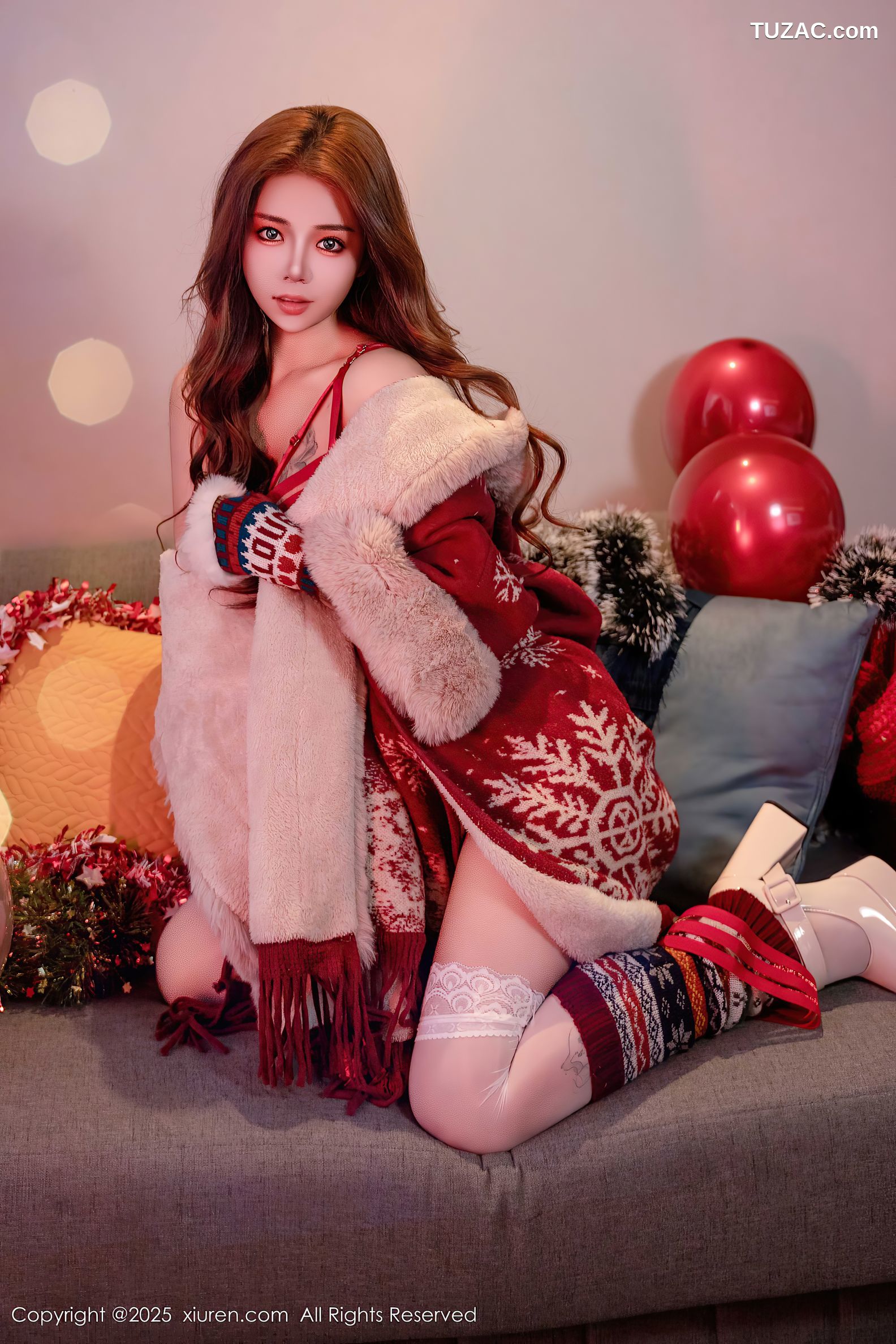 XiuRen秀人网-9789-沐娜娜-新年红色装扮爆乳-2025.01.21