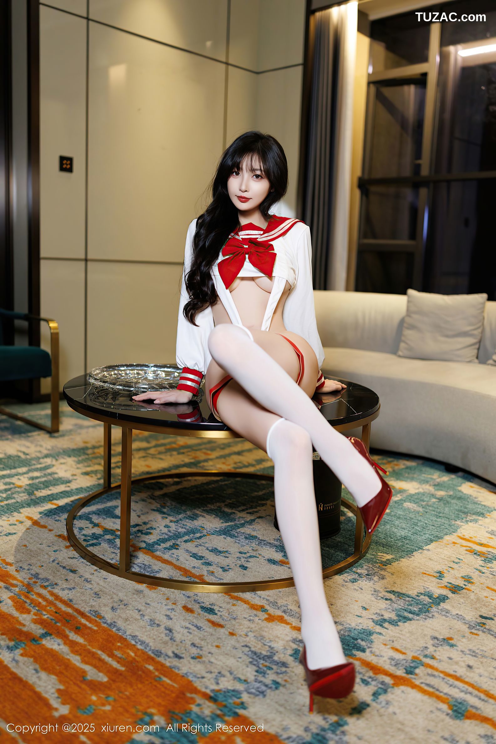 XiuRen秀人网-9800-林星阑-情趣清纯水手JK制服白色蕾丝内衣-2025.01.22