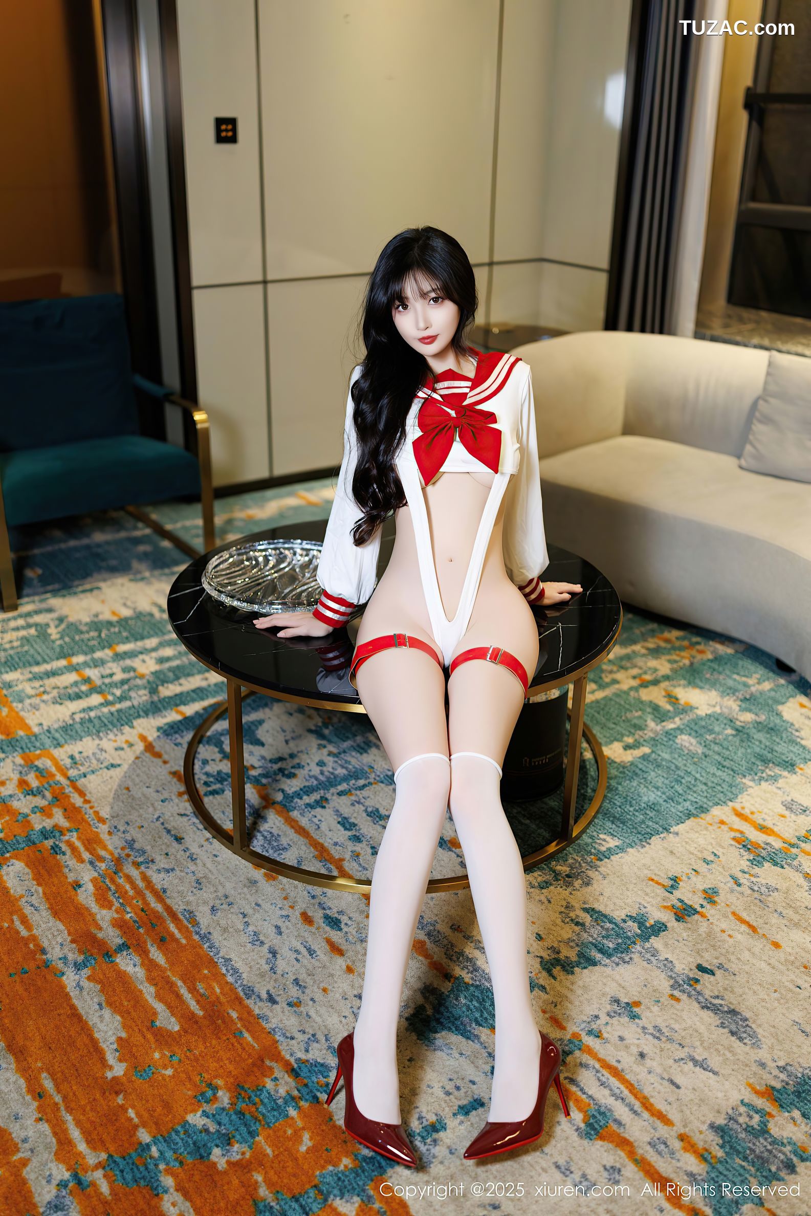 XiuRen秀人网-9800-林星阑-情趣清纯水手JK制服白色蕾丝内衣-2025.01.22