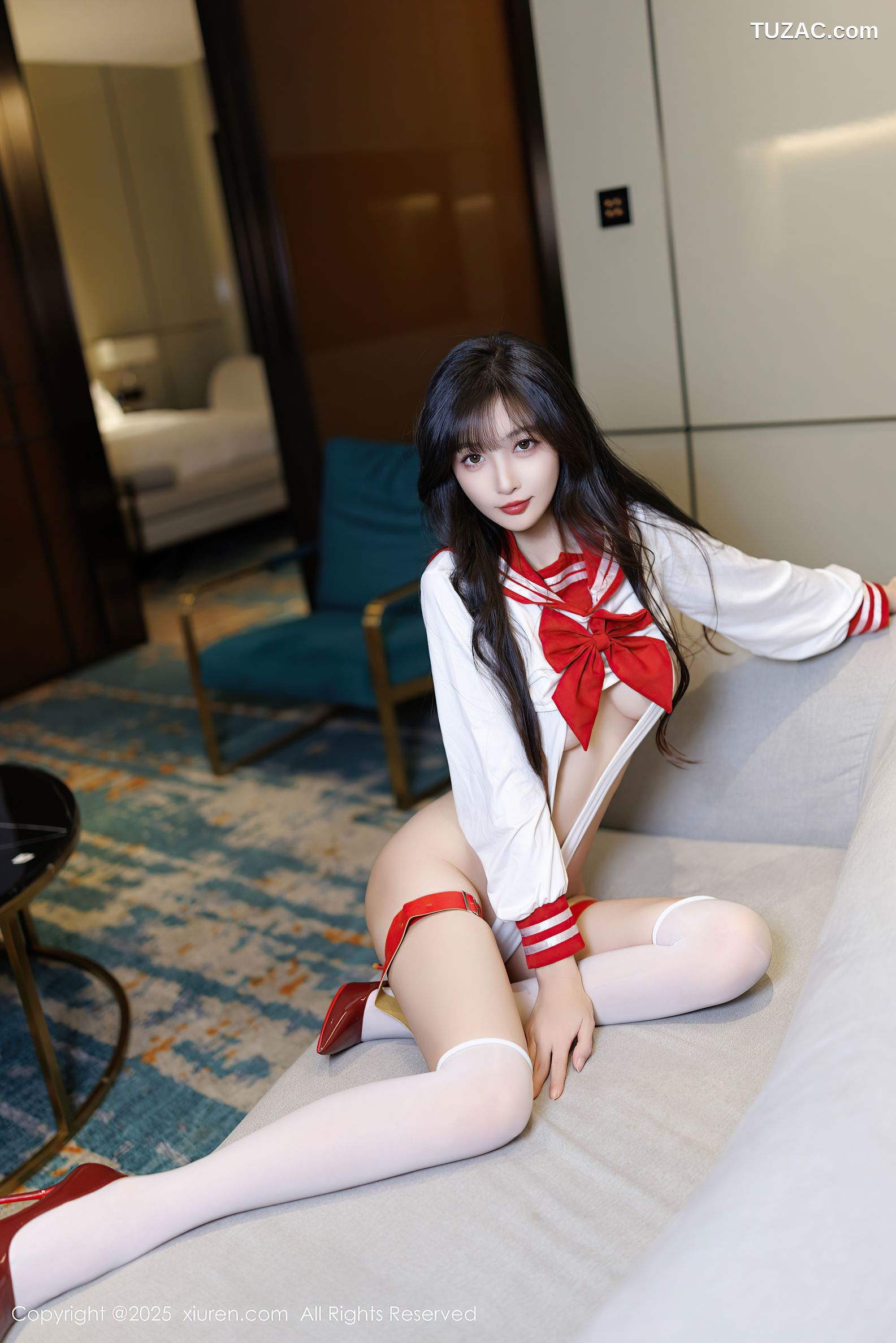 XiuRen秀人网-9800-林星阑-情趣清纯水手JK制服白色蕾丝内衣-2025.01.22