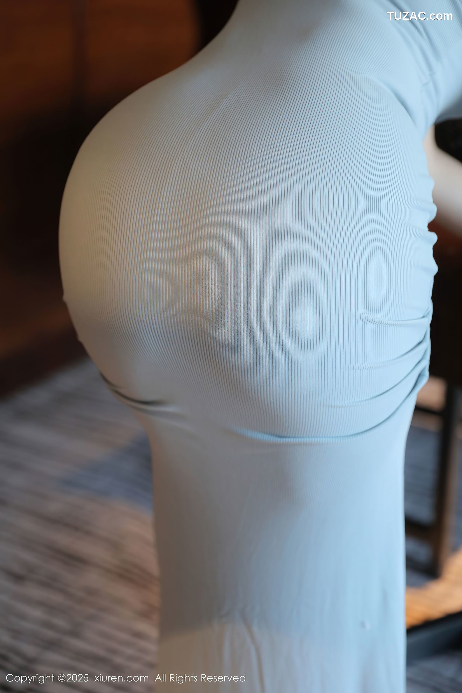 XiuRen秀人网-9801-希雅sia-淡蓝吊带紧身长裙白蕾丝内衣-2025.01.23