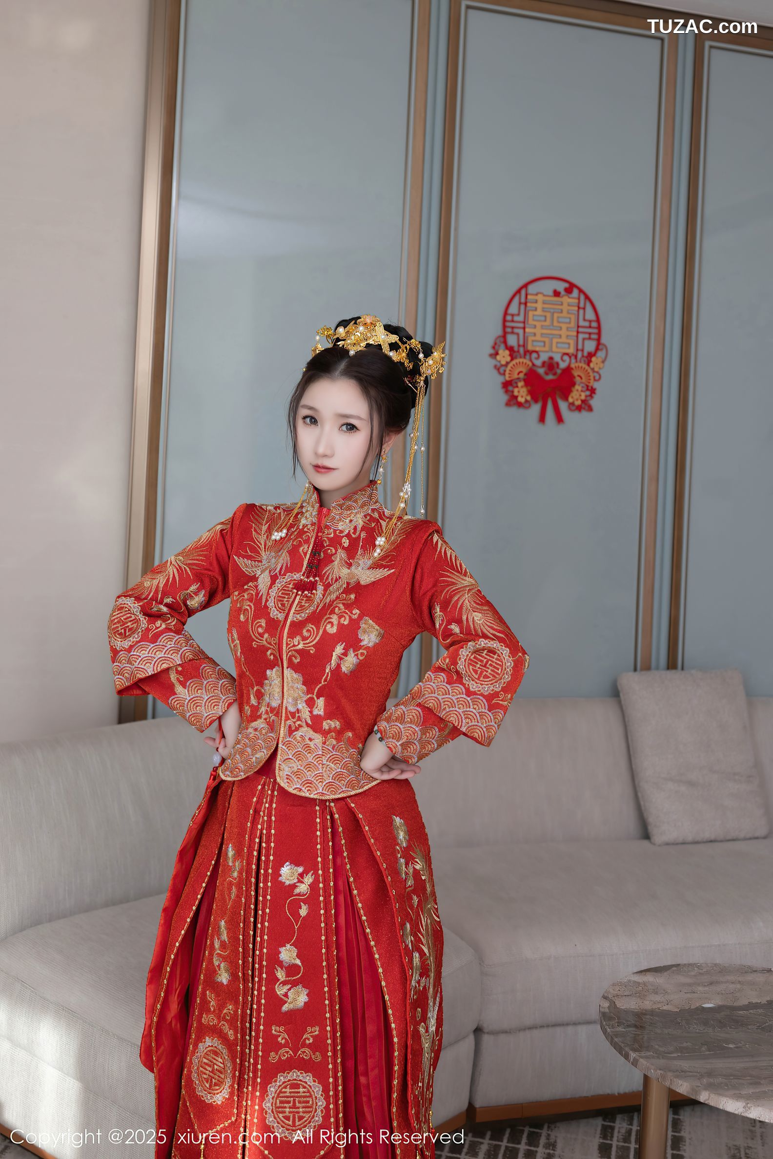 XiuRen秀人网-9811-杏子Yada-红色新娘装红色内衣-2025.01.24