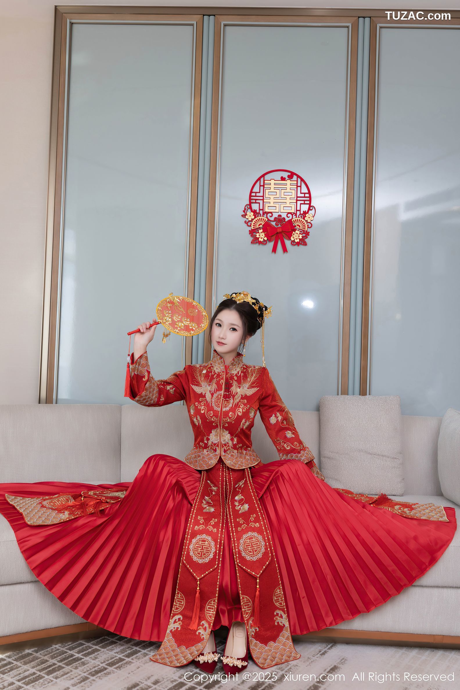 XiuRen秀人网-9811-杏子Yada-红色新娘装红色内衣-2025.01.24