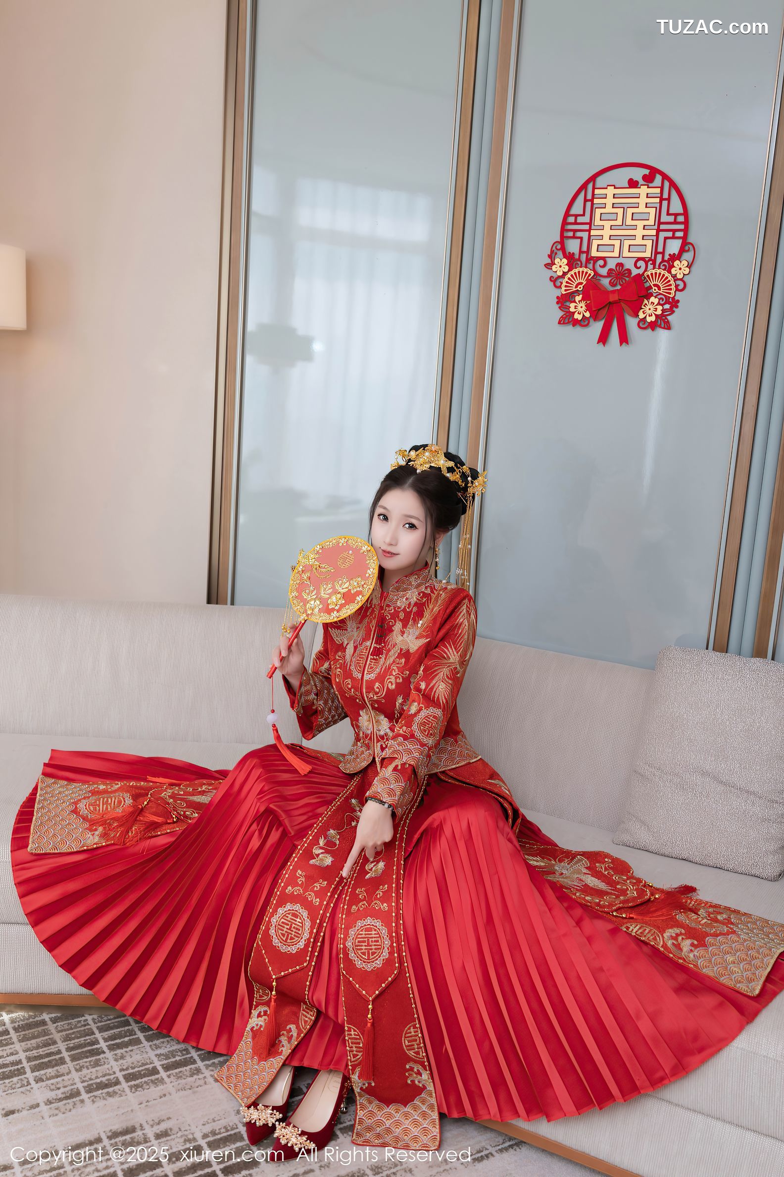 XiuRen秀人网-9811-杏子Yada-红色新娘装红色内衣-2025.01.24