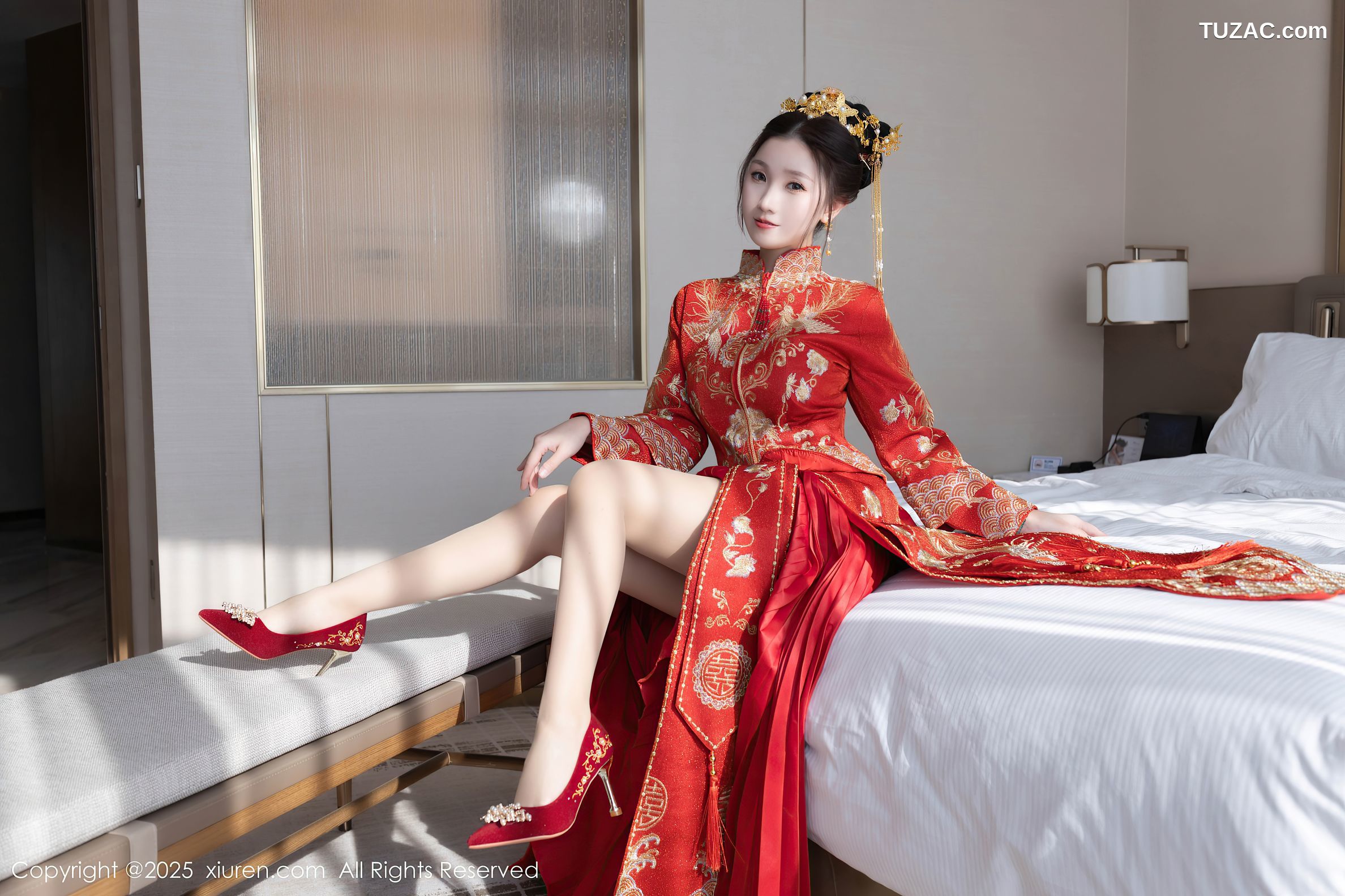XiuRen秀人网-9811-杏子Yada-红色新娘装红色内衣-2025.01.24