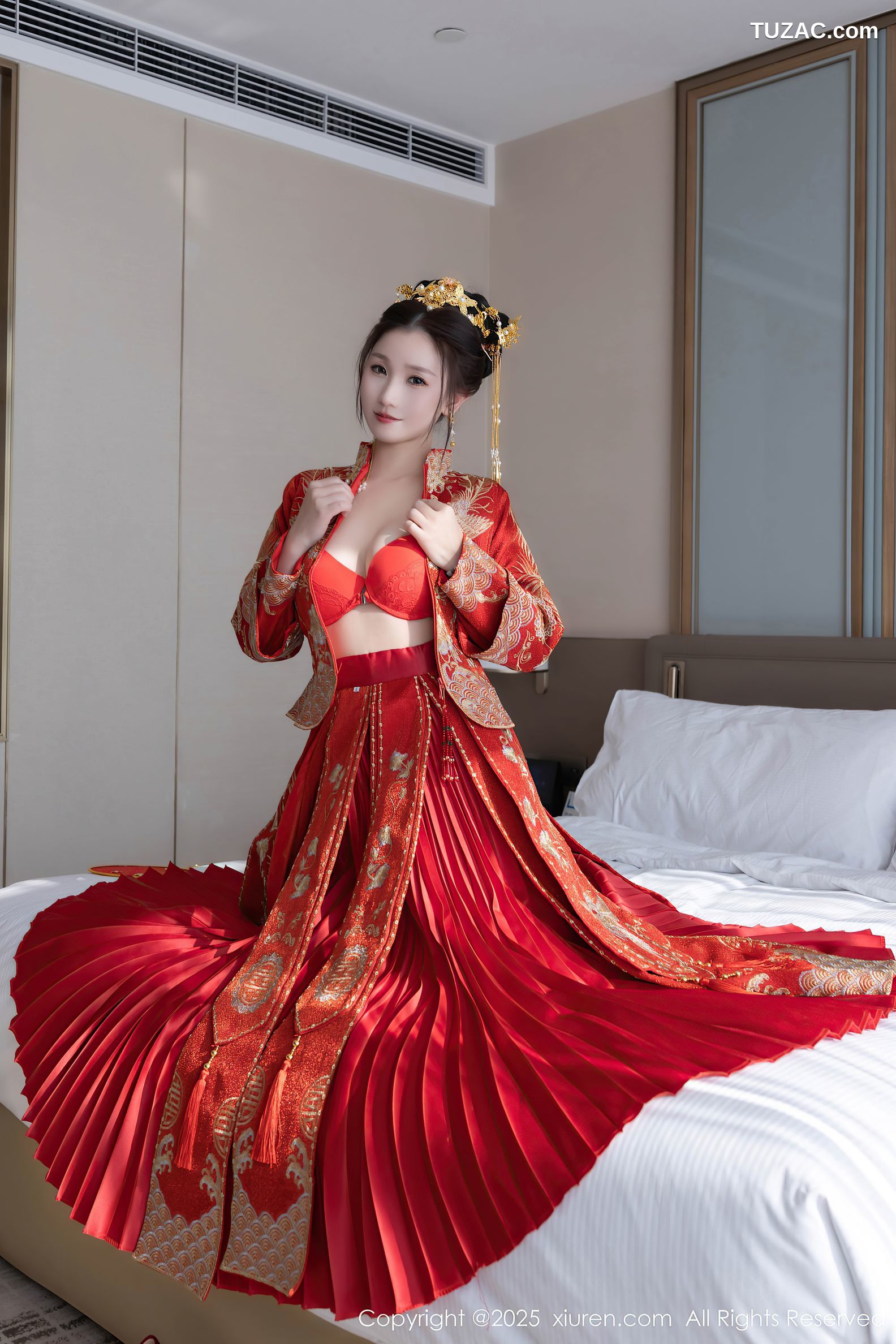 XiuRen秀人网-9811-杏子Yada-红色新娘装红色内衣-2025.01.24
