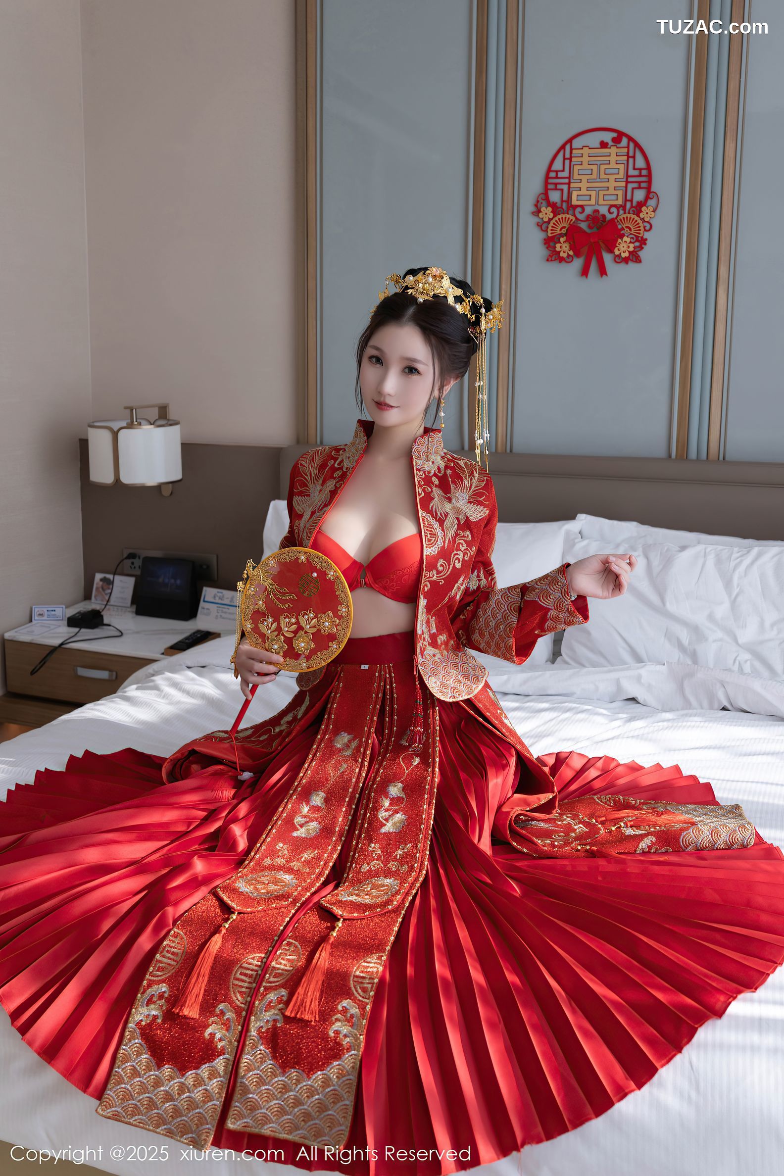 XiuRen秀人网-9811-杏子Yada-红色新娘装红色内衣-2025.01.24