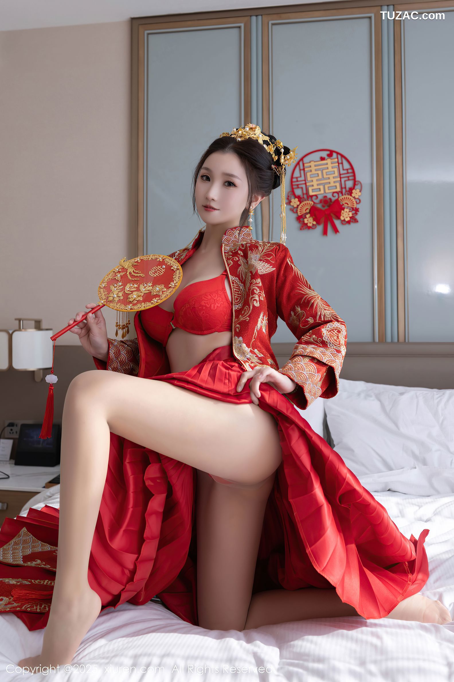 XiuRen秀人网-9811-杏子Yada-红色新娘装红色内衣-2025.01.24