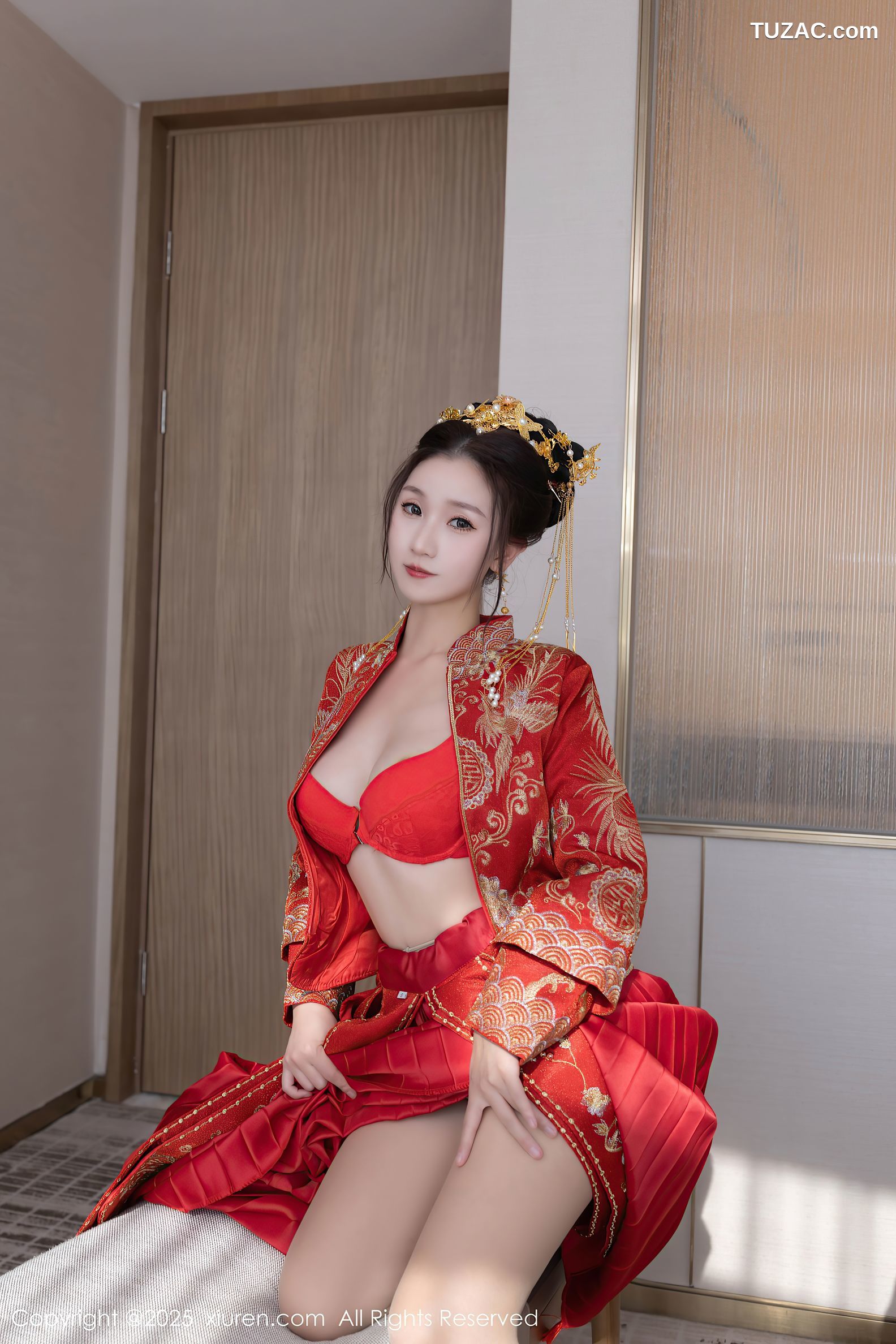 XiuRen秀人网-9811-杏子Yada-红色新娘装红色内衣-2025.01.24