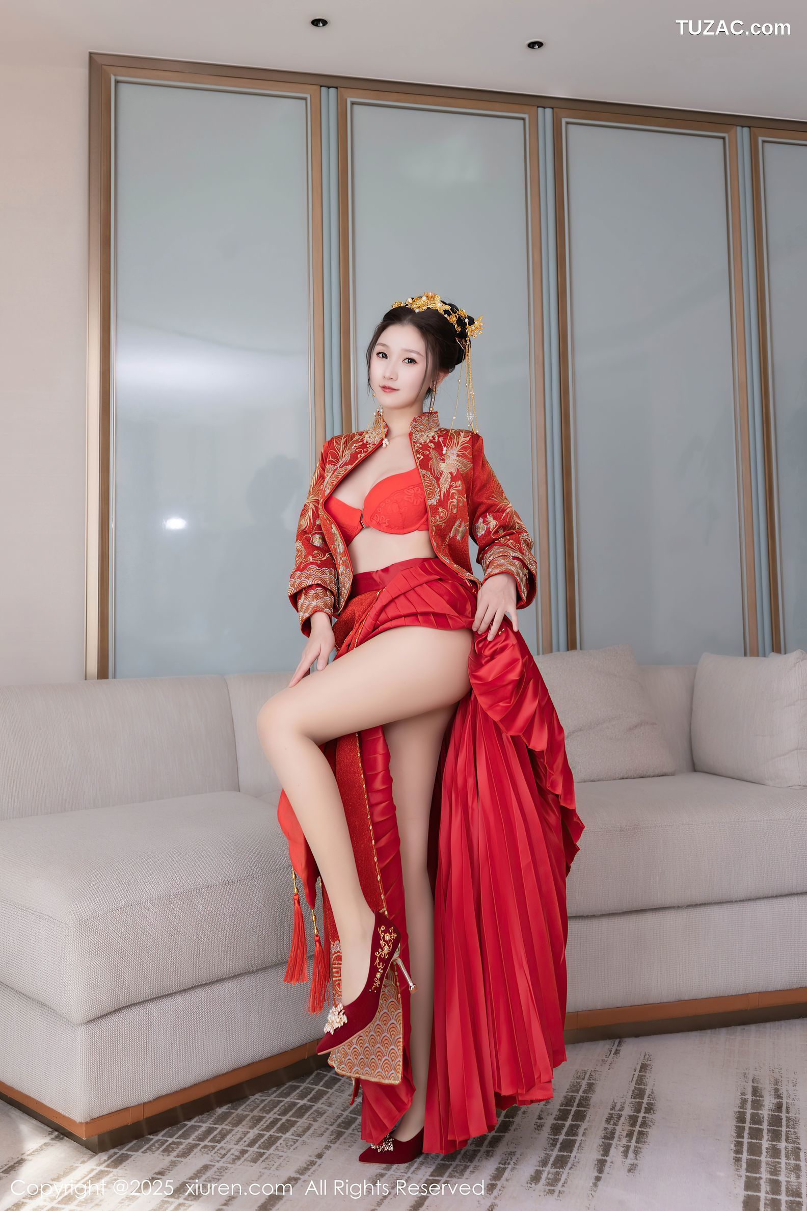XiuRen秀人网-9811-杏子Yada-红色新娘装红色内衣-2025.01.24