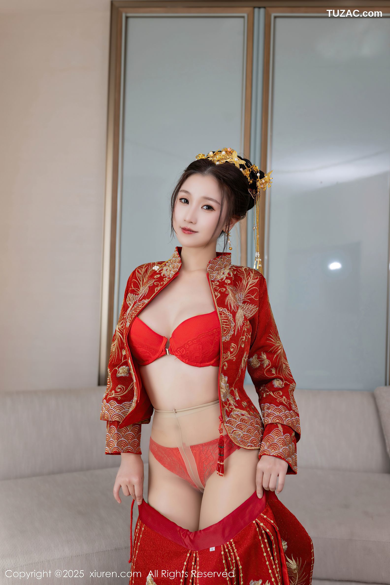 XiuRen秀人网-9811-杏子Yada-红色新娘装红色内衣-2025.01.24