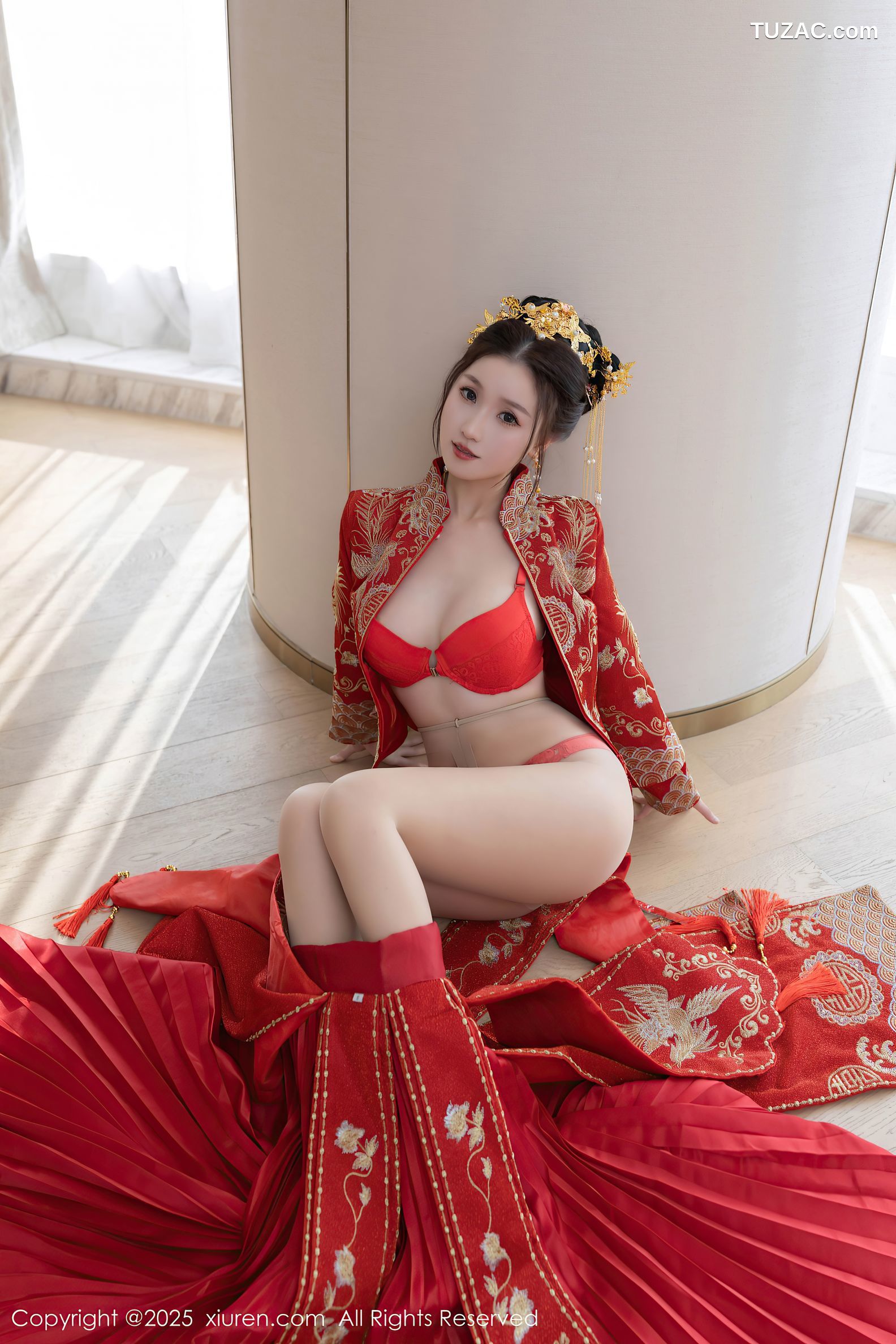 XiuRen秀人网-9811-杏子Yada-红色新娘装红色内衣-2025.01.24