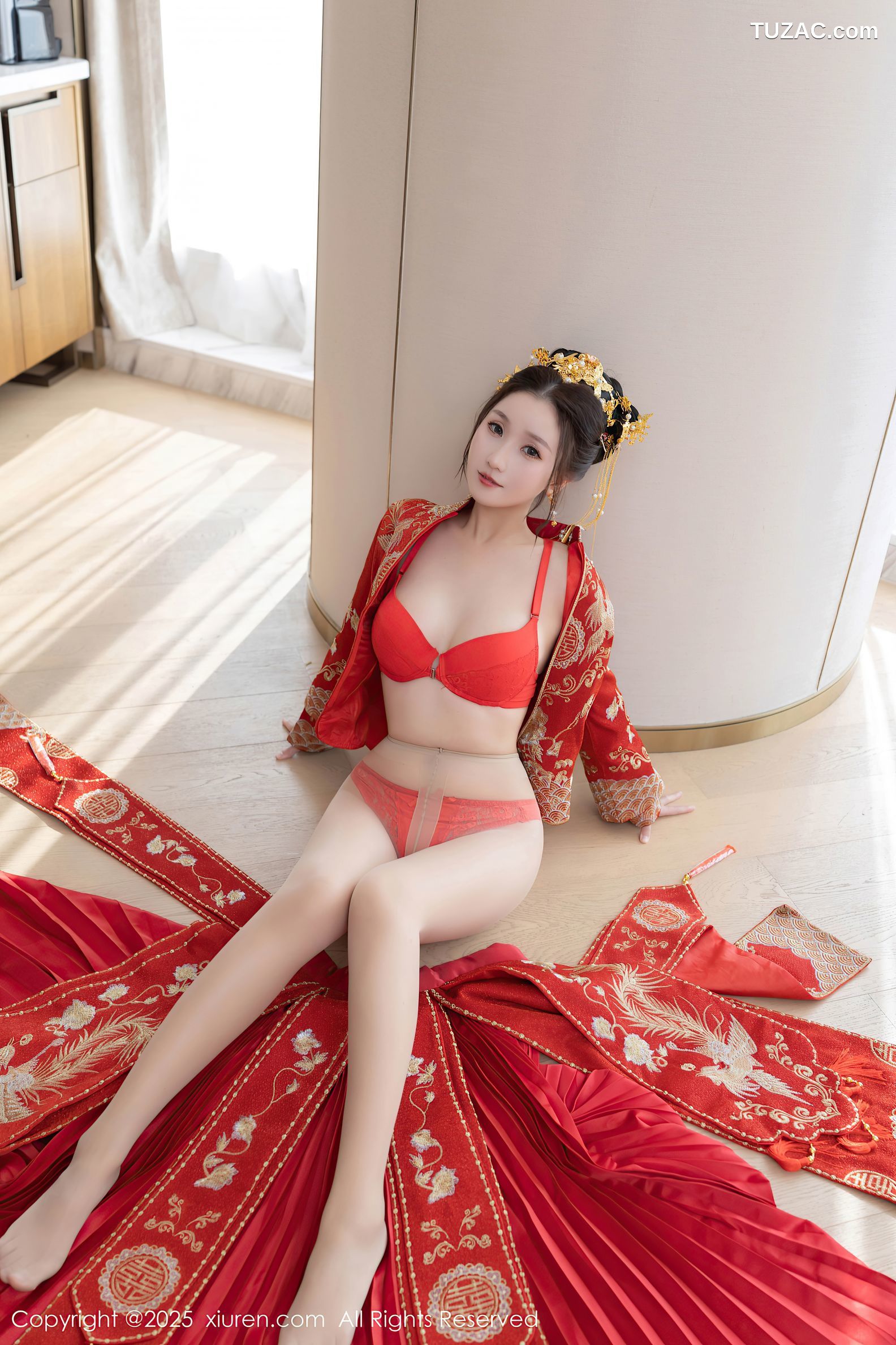 XiuRen秀人网-9811-杏子Yada-红色新娘装红色内衣-2025.01.24