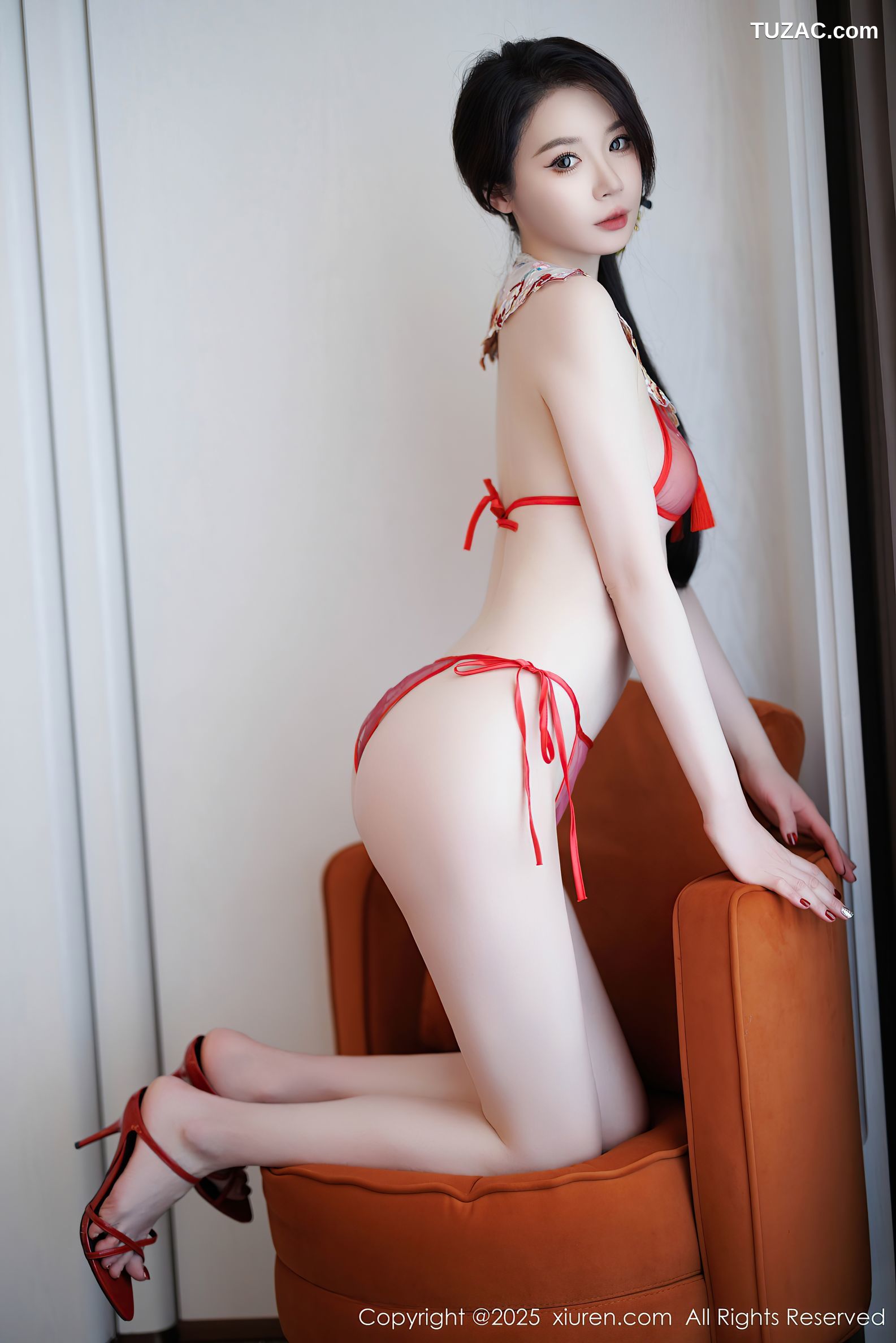 XiuRen秀人网-9812-梦心玥-红色旗袍红色内衣-2025.01.24