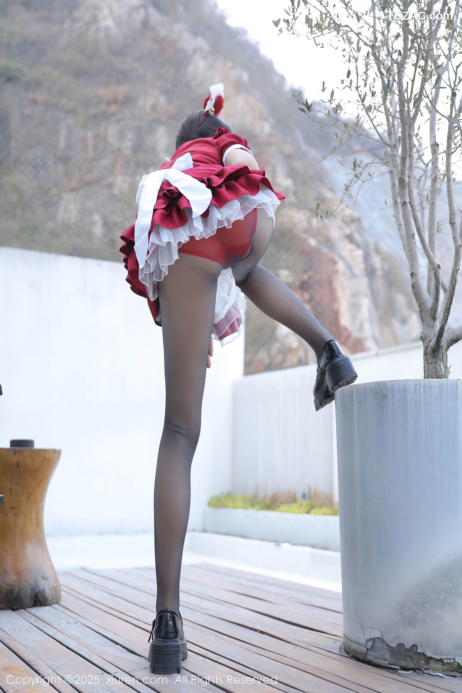 XiuRen秀人网-9814-桃妖夭-春节红色女仆短裙红色内衣爆乳-2025.01.24