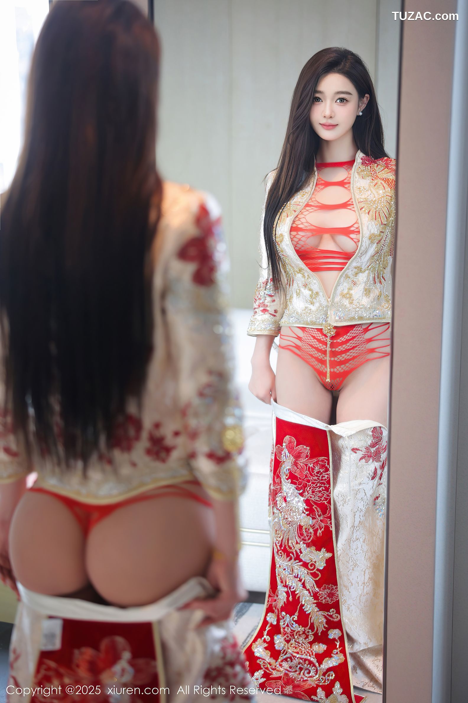 XiuRen秀人网-9833-Candy糖糖-新年特辑-新娘红装情趣红色内衣爆乳-2025.01.26