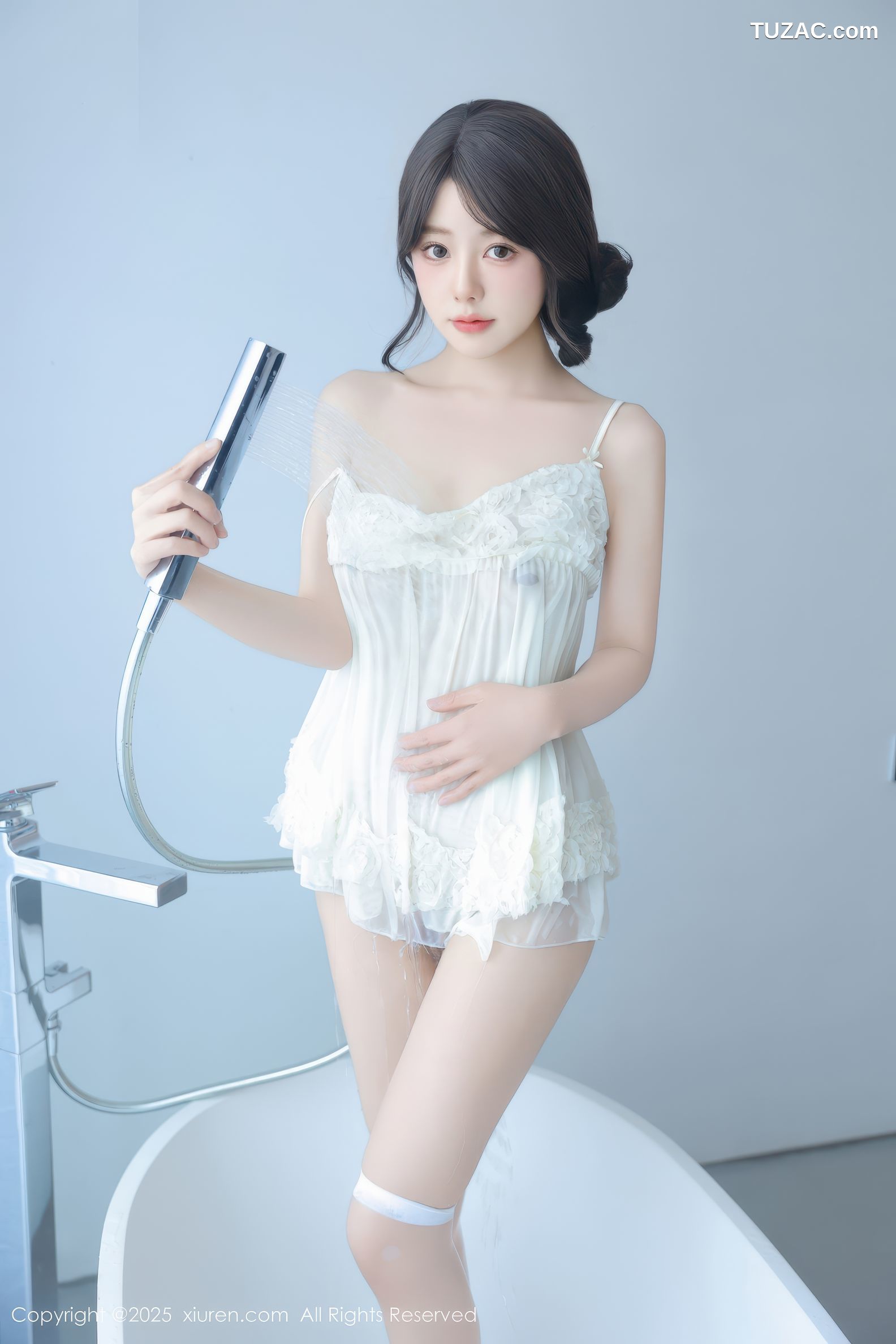 XiuRen秀人网-9851-桃妖夭-轻透白蕾丝睡衣浴缸湿身爆乳-2025.02.07