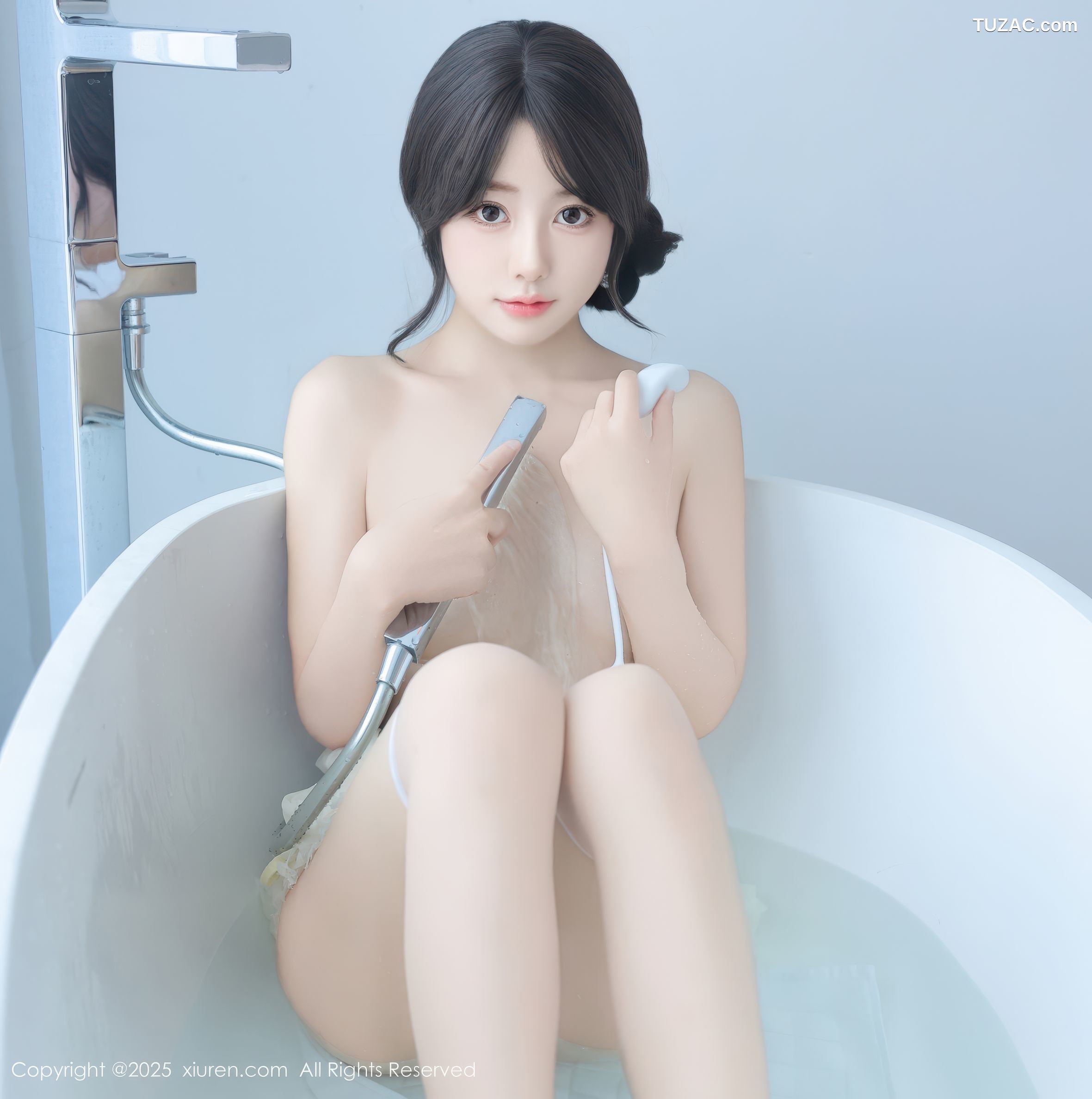 XiuRen秀人网-9851-桃妖夭-轻透白蕾丝睡衣浴缸湿身爆乳-2025.02.07