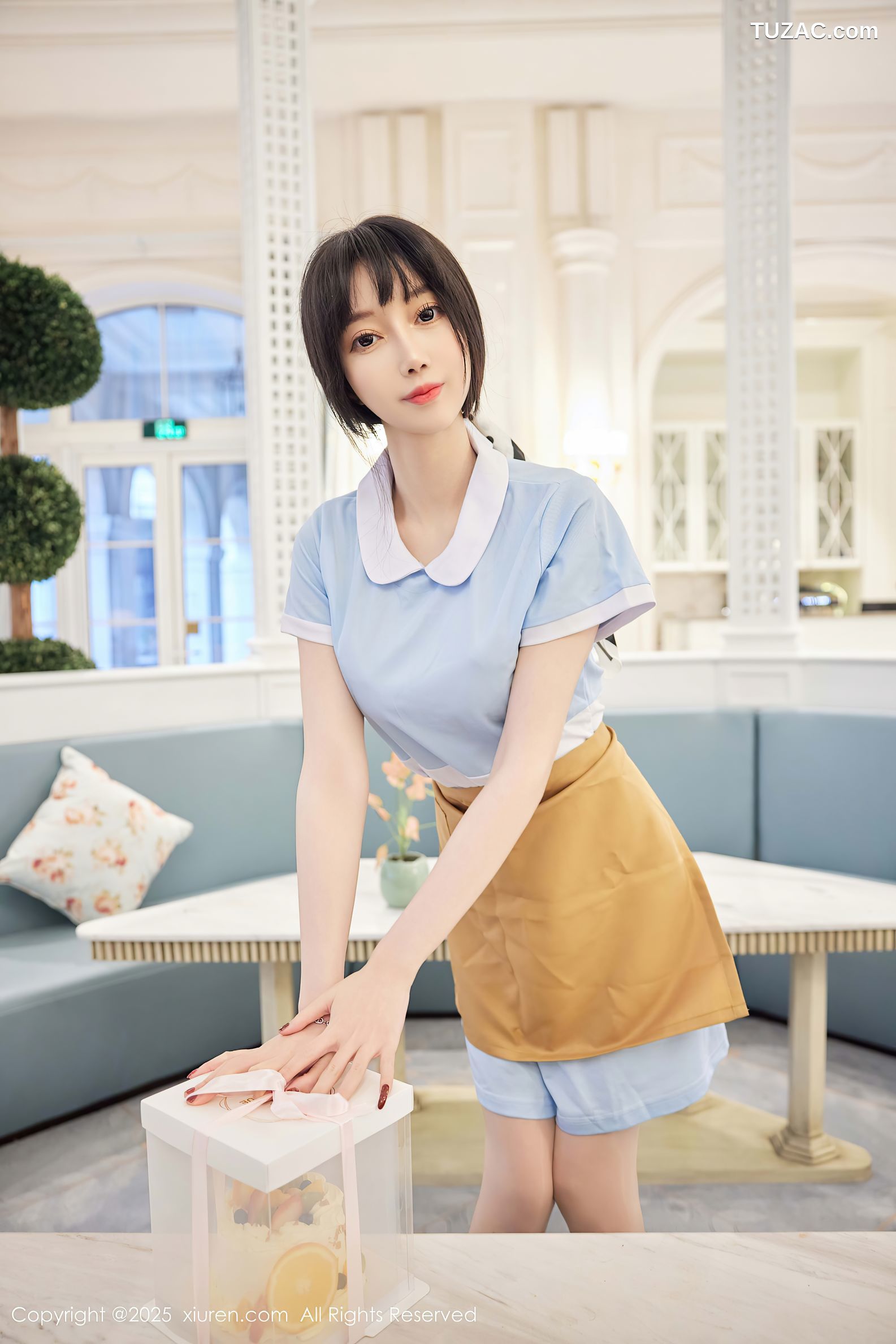 XiuRen秀人网-9864-玥儿玥er-浅蓝短裙人妻-土黄色短裙生日主题爆乳-2025.02.10