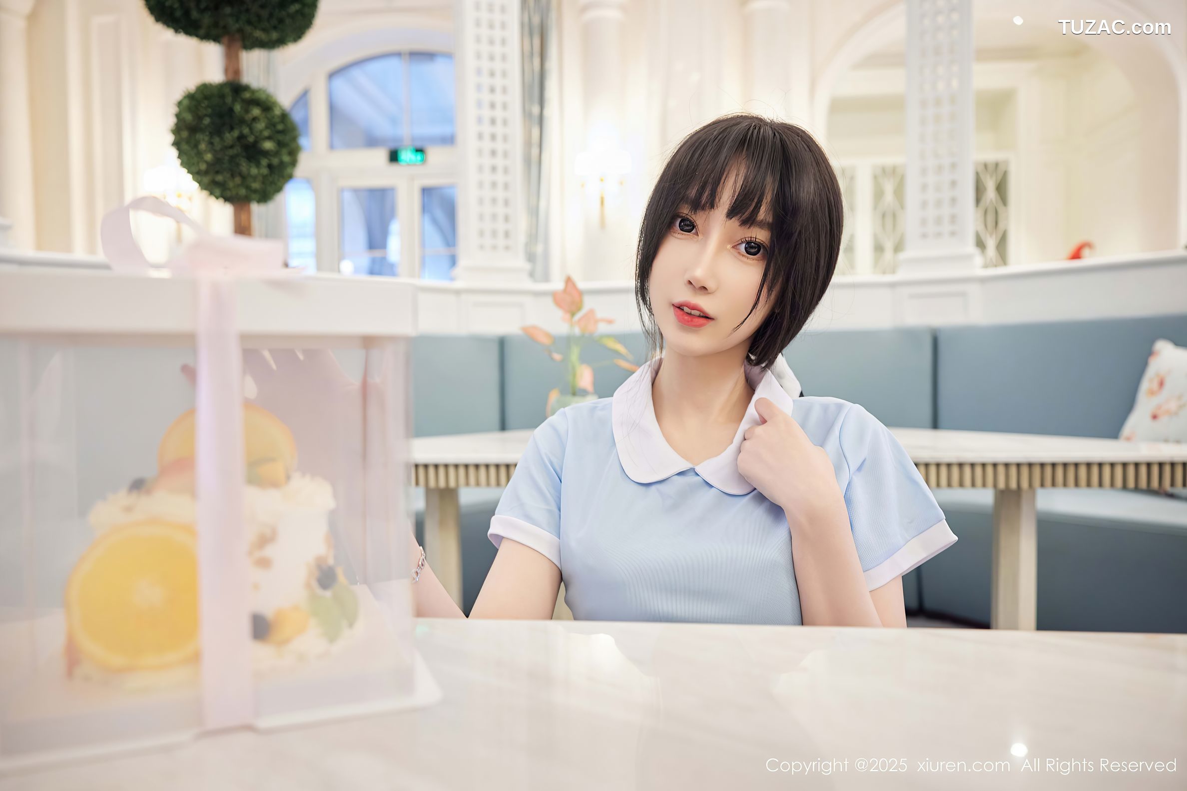 XiuRen秀人网-9864-玥儿玥er-浅蓝短裙人妻-土黄色短裙生日主题爆乳-2025.02.10