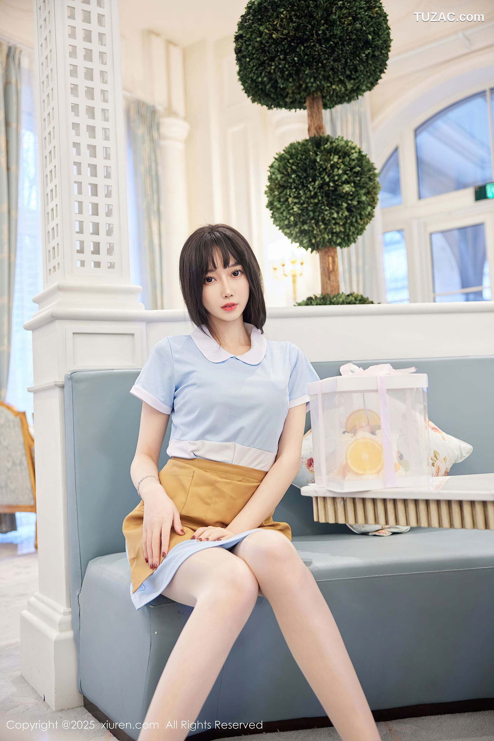 XiuRen秀人网-9864-玥儿玥er-浅蓝短裙人妻-土黄色短裙生日主题爆乳-2025.02.10