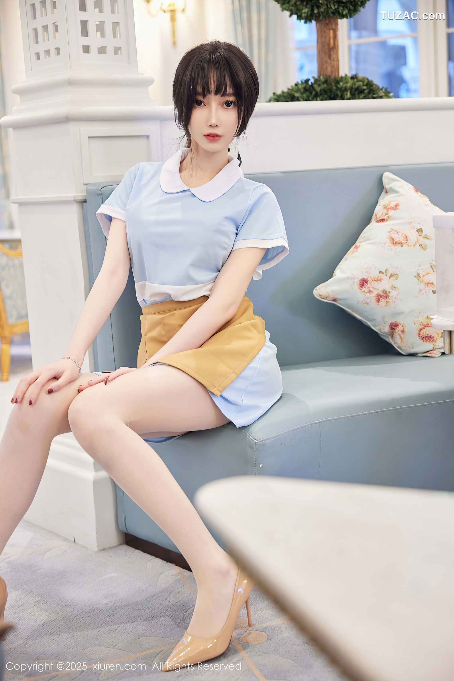 XiuRen秀人网-9864-玥儿玥er-浅蓝短裙人妻-土黄色短裙生日主题爆乳-2025.02.10