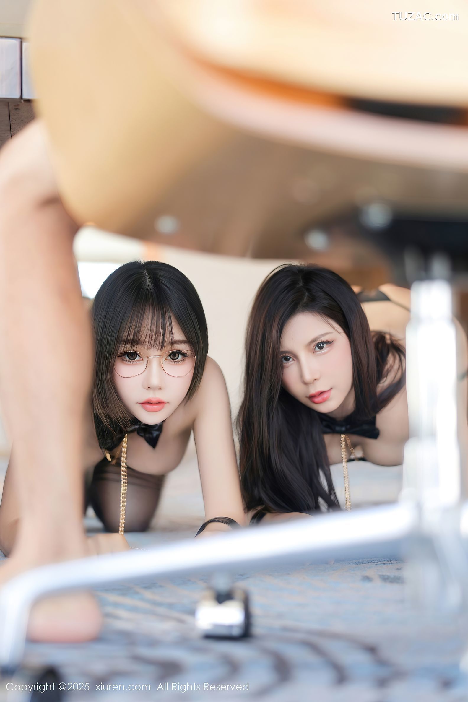 XiuRen秀人网-9873-波巧酱-模特合集姐妹花黑色情趣内衣爆乳翘臀诱惑-2025.02.12