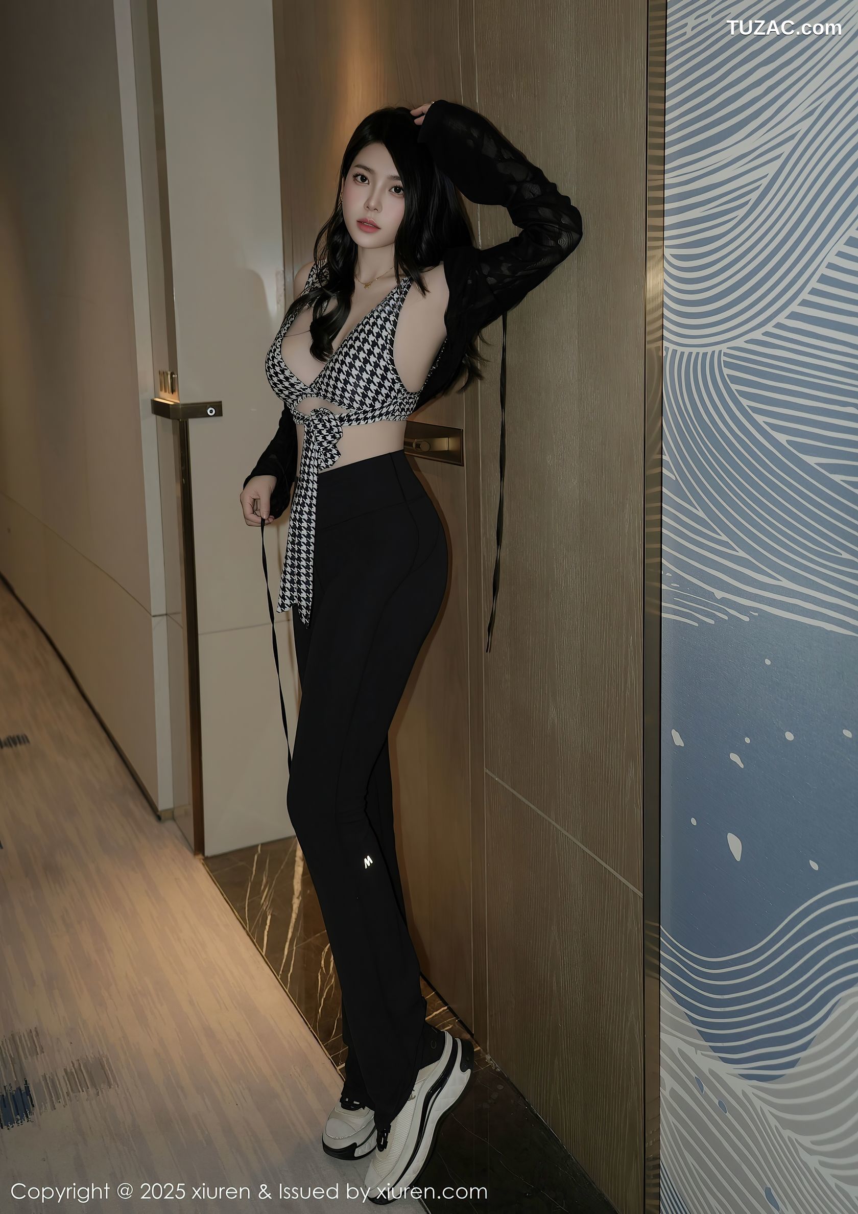 XiuRen秀人网-9883-白茹雪Abby-黑裙格子内衣波波如-2025.02.14