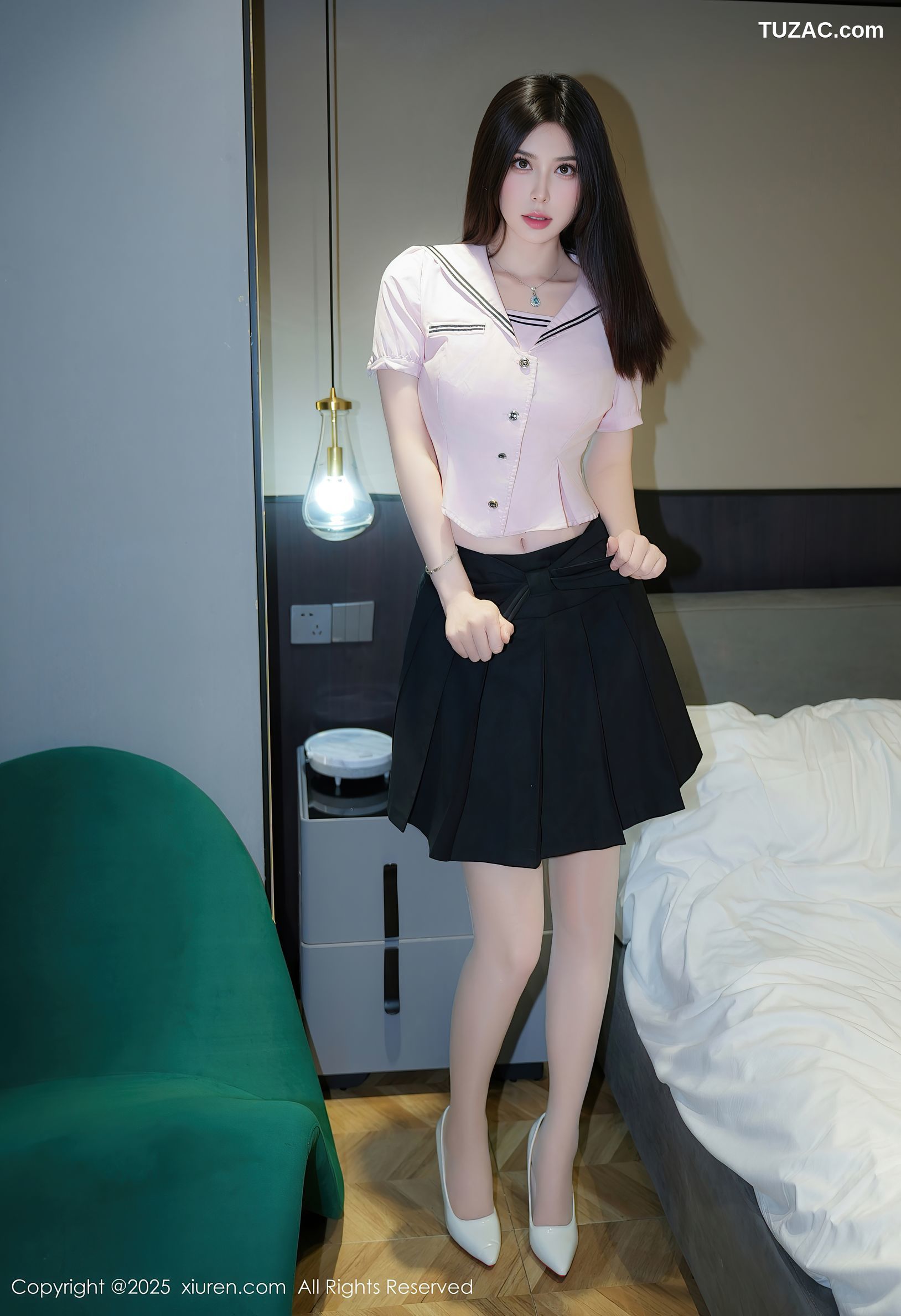 XiuRen秀人网-9892-曼柔-水手衫黑短裙白色内衣肉丝-2025.02.17