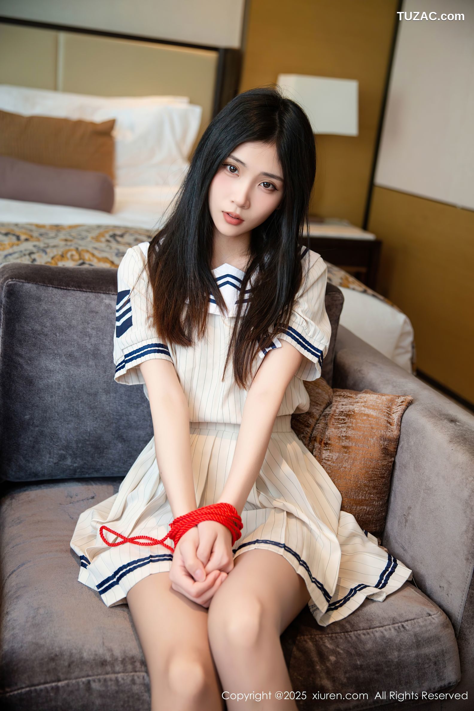 XiuRen秀人网-9942-刘婷婷-白色学生连衣裙红绳绑缚-2025.02.27