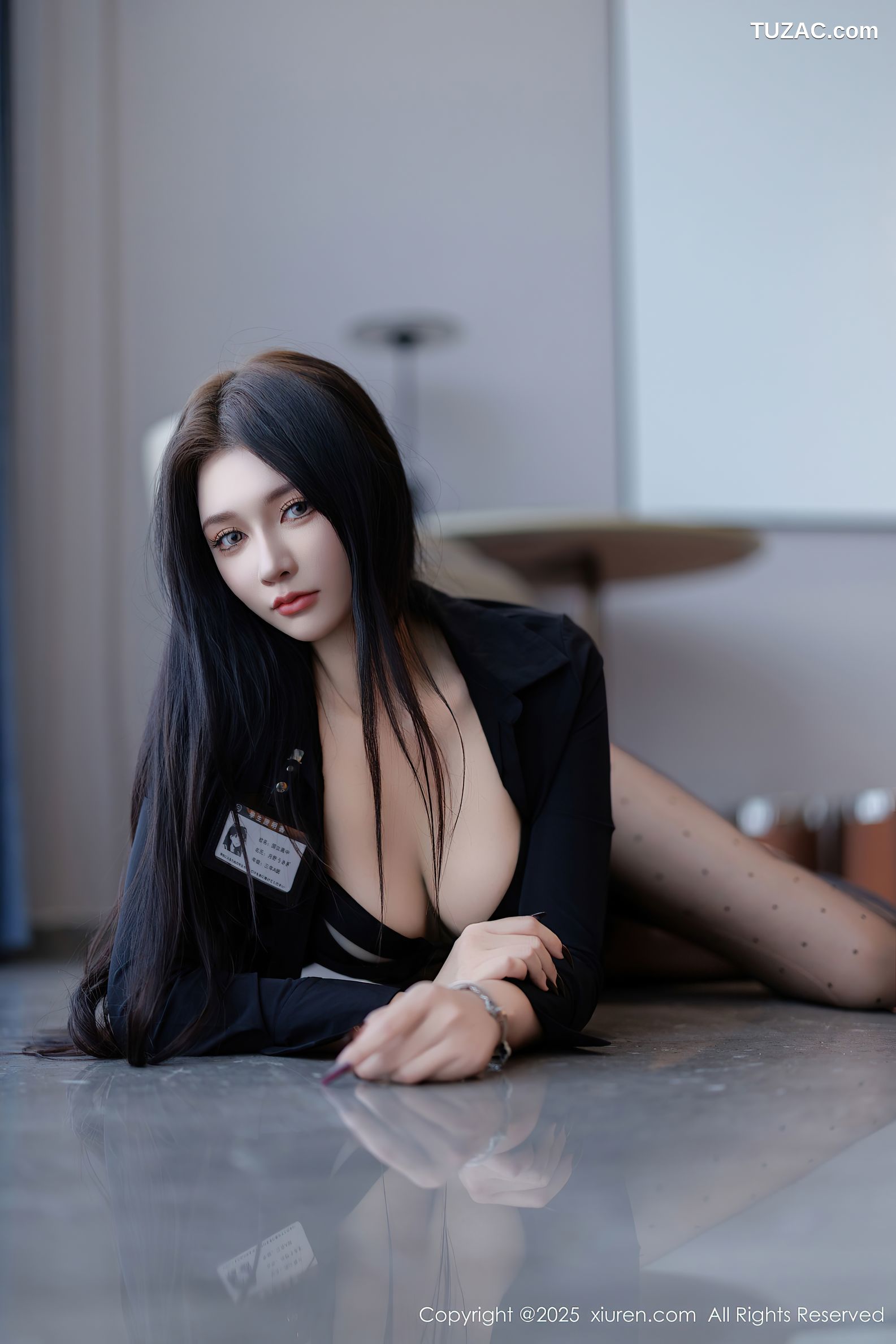 XiuRen秀人网-9969-娜比-OL黑衬衫棕色短裙黑色内衣黑丝气质美女-2025.03.05